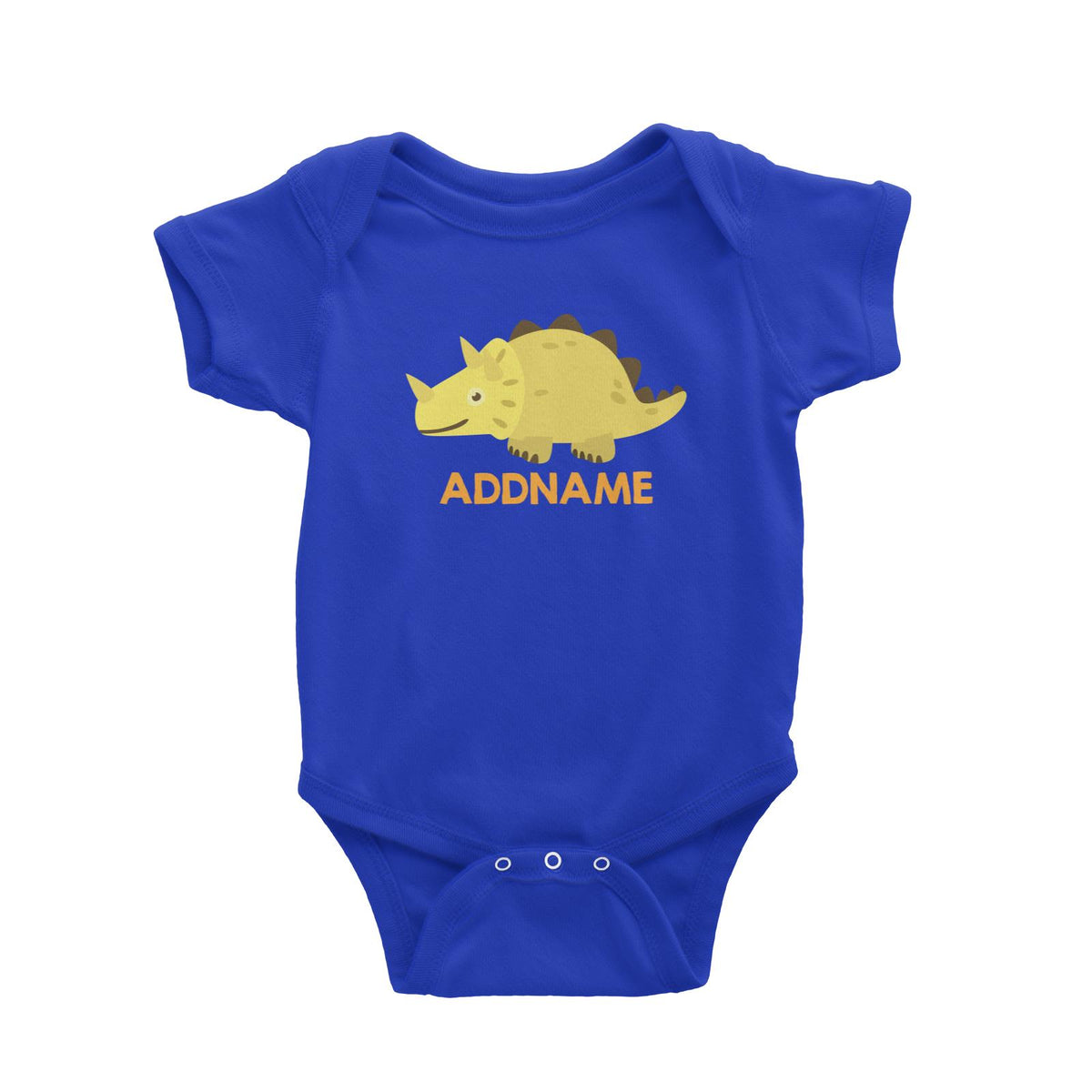 Cute Triceratops Dinosaur Personalizable Design Baby Romper