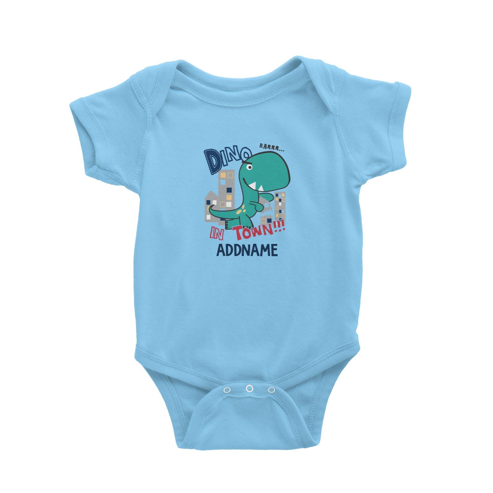 Cool Vibrant Series Dino In Town Addname Baby Romper