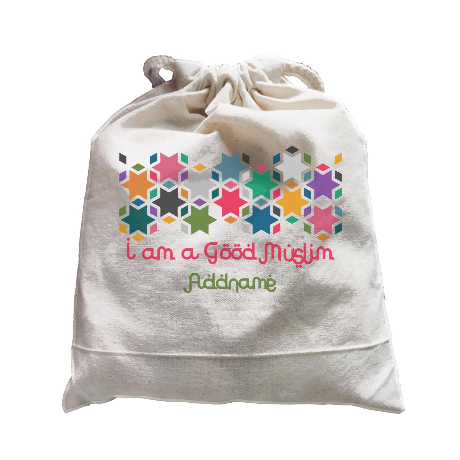 I Am a Good Muslim Star Motifs Addname Satchel