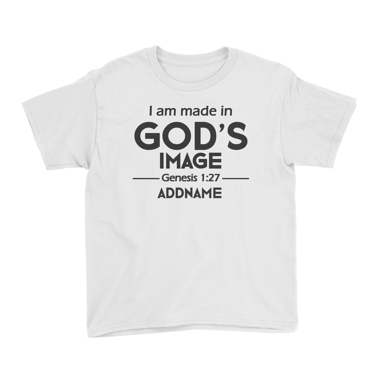 Christian Baby I Am Made in God's Image Genesis 1.27 Addname Kid's T-Shirt