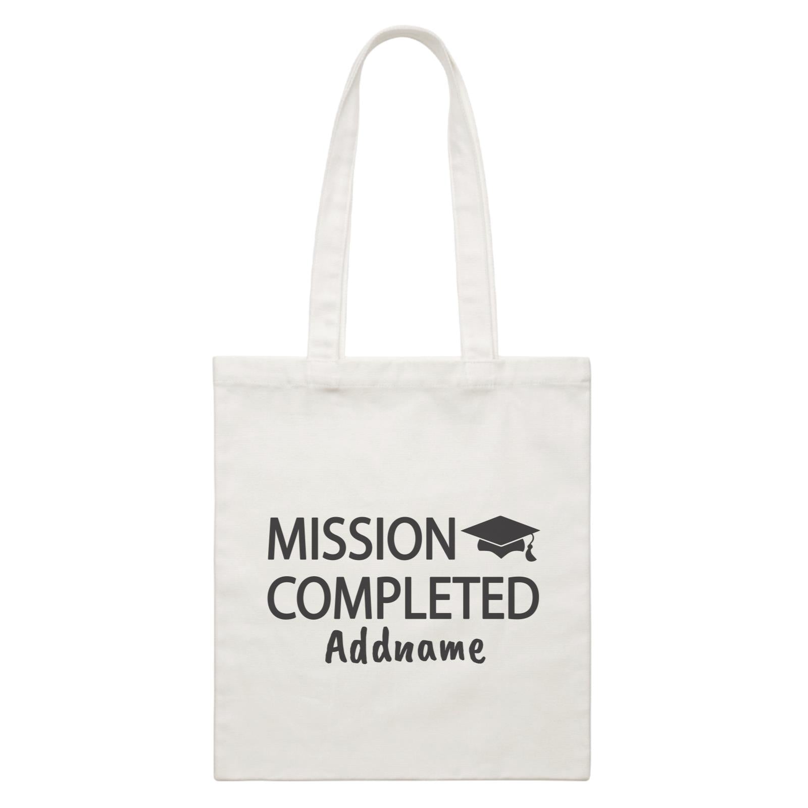 Graduation Series Mission Completed White Canvas Bag