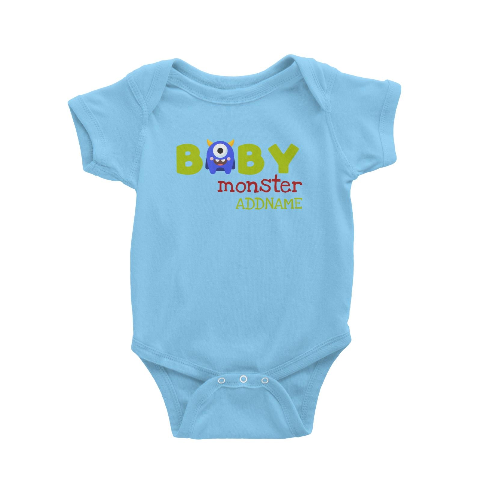 Blue Baby Monster Addname Baby Romper