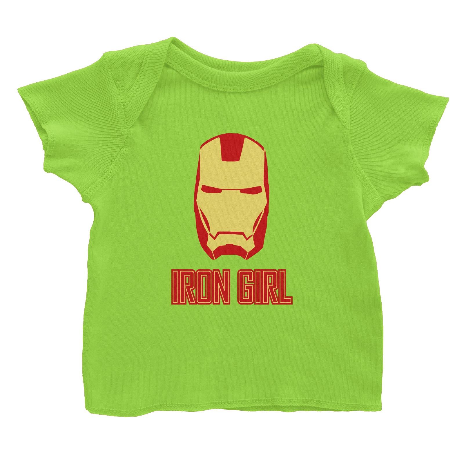 Superhero Iron Girl Baby T-Shirt  Matching Family Personalizable Designs