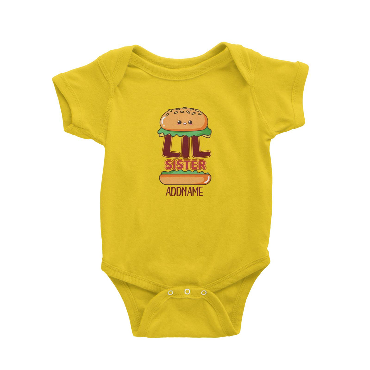 Cute Burger Little Sister Baby Romper