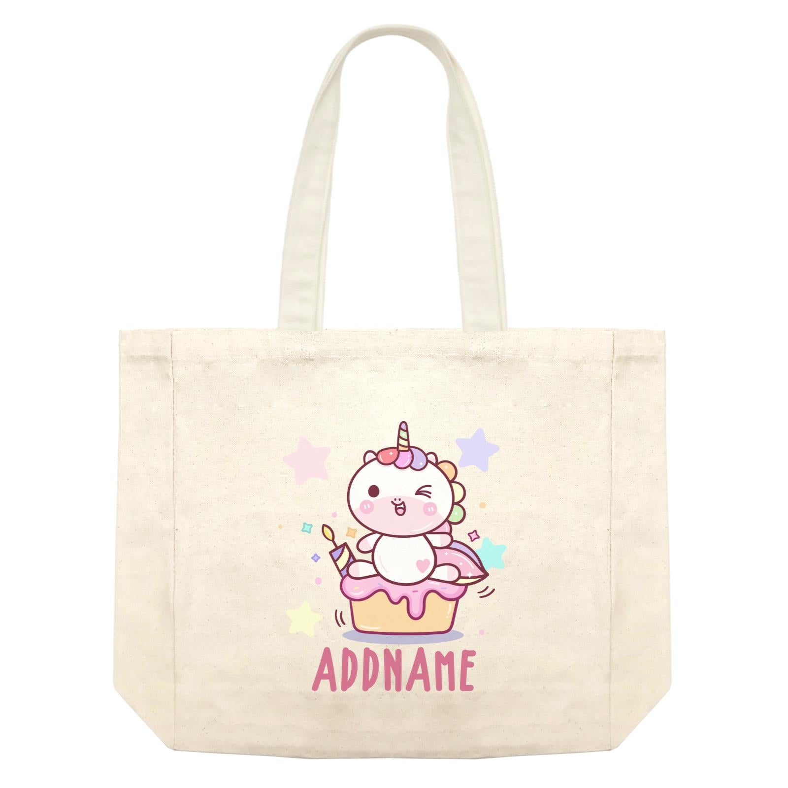 Unicorn And Princess Series Cute Unicorn Birthday Cupcake Addname Shopping Bag