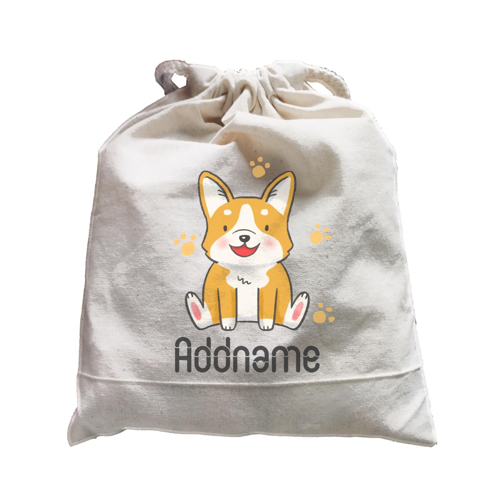 Cute Hand Drawn Style Corgi Addname Satchel