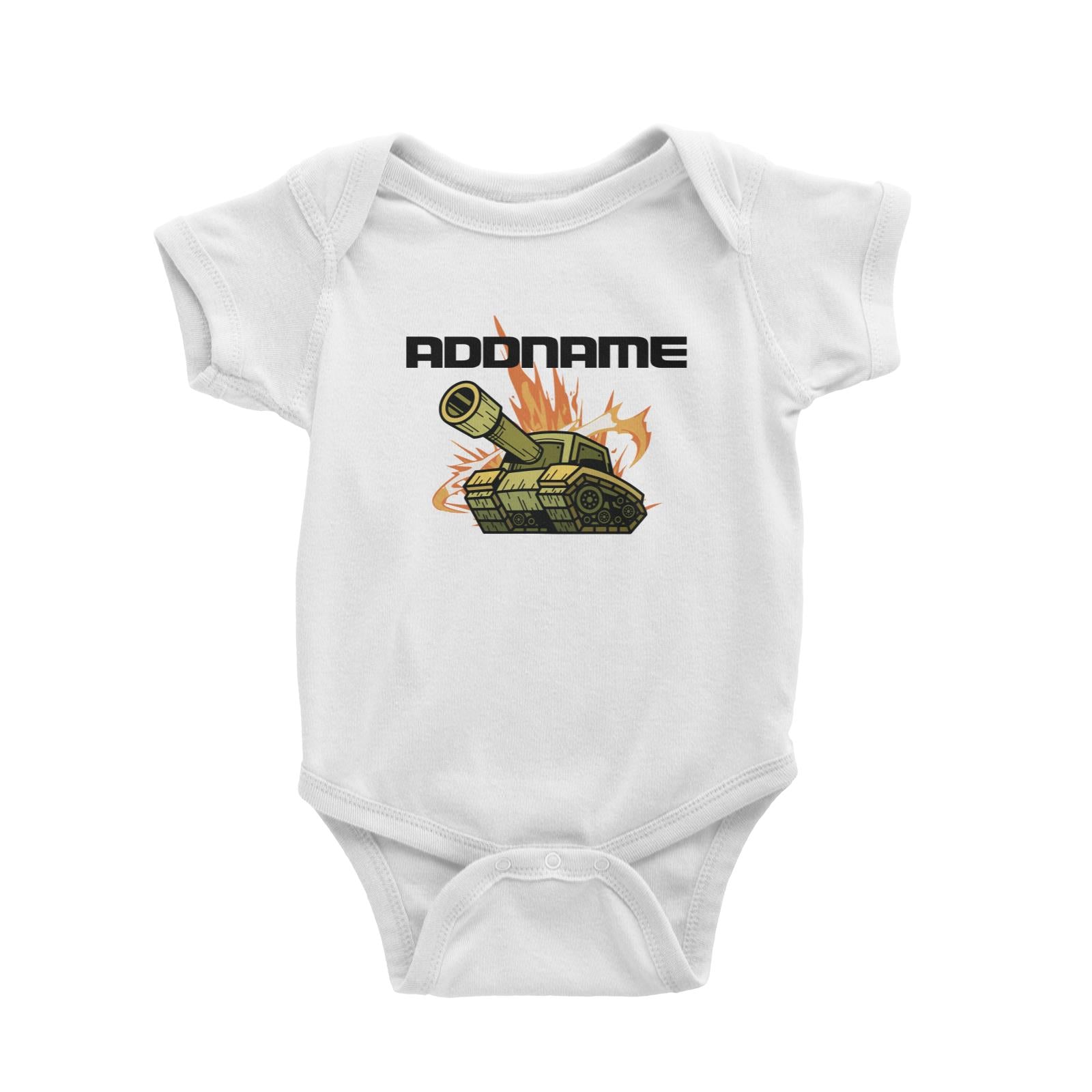 Birthday Battle Theme Tank Addname Baby Romper