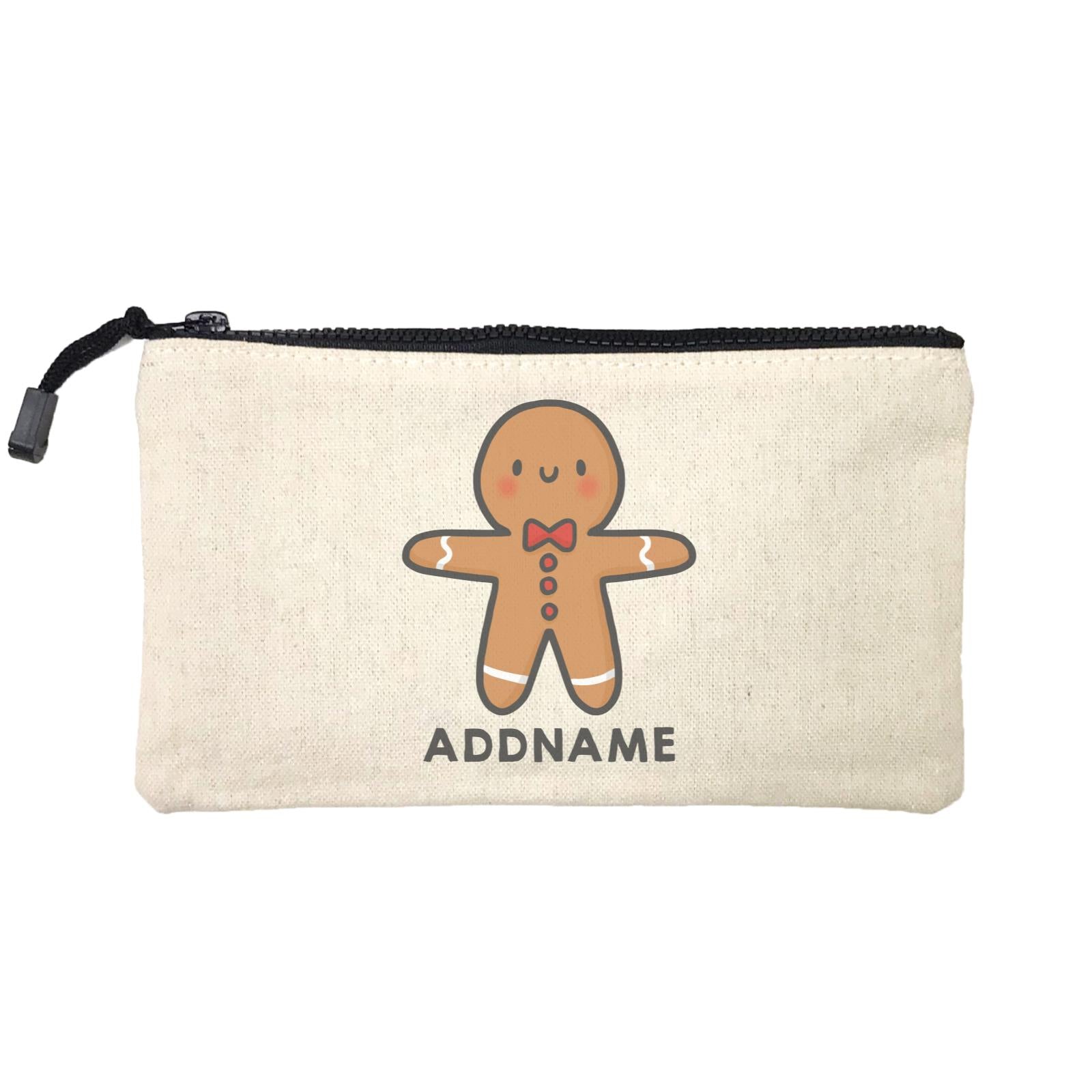 Xmas Cute Gingerbread Man Addname Mini Accessories Stationery Pouch