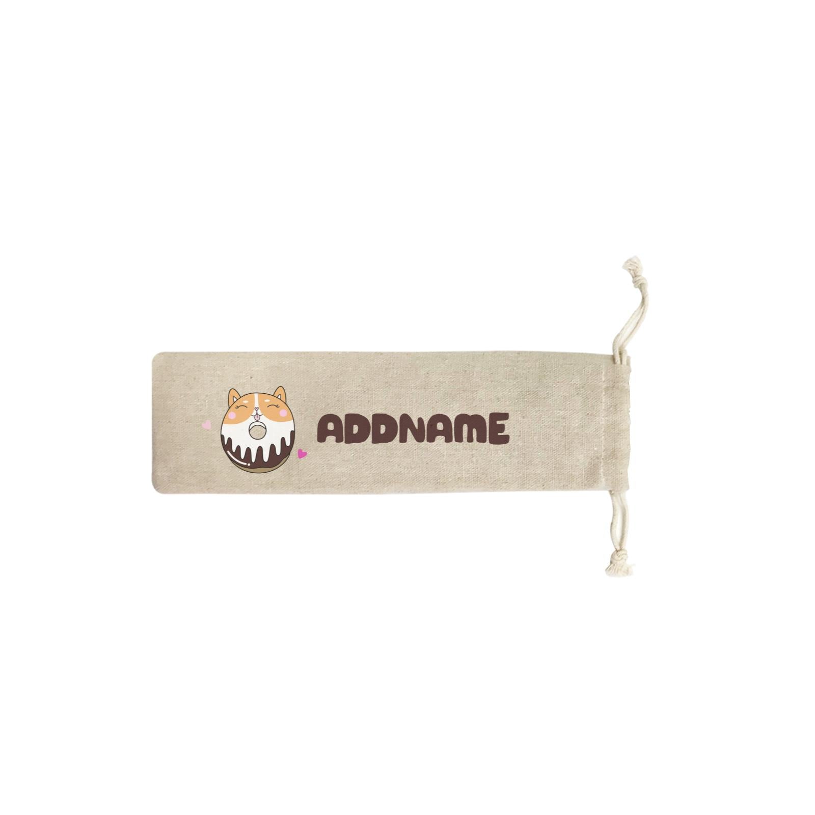 Donuts Quotes Brown Hamster Donut Addname SB Straw Pouch (No Straws included)