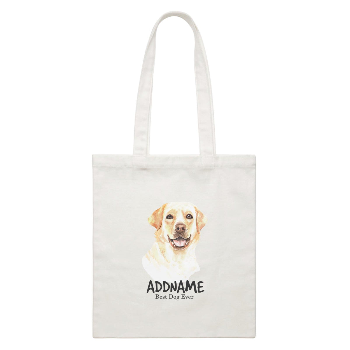 Watercolor Dog Labrador Retriever 2 Best Dog Ever Addname White Canvas Bag