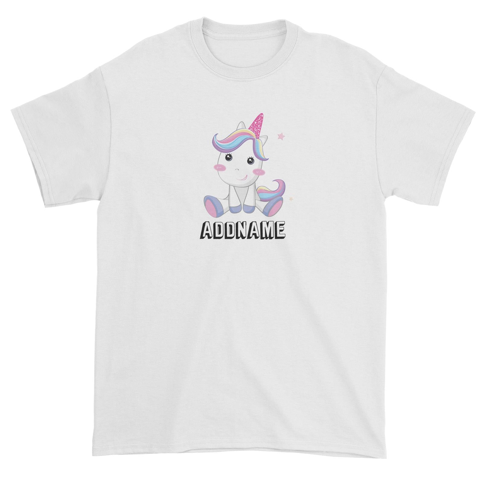 Birthday Unicorn Cute Looking Addname Unisex T-Shirt