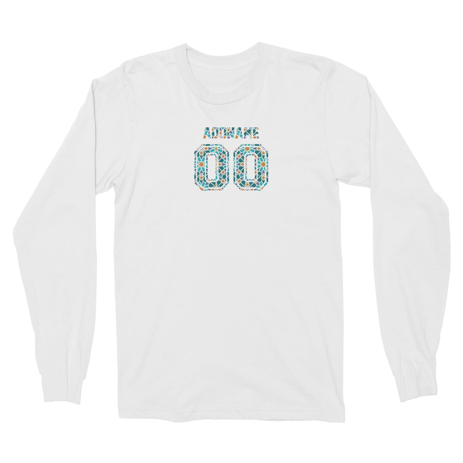 Jersey Islamic Pattern Long Sleeve Unisex T-Shirt Raya Personalizable Designs