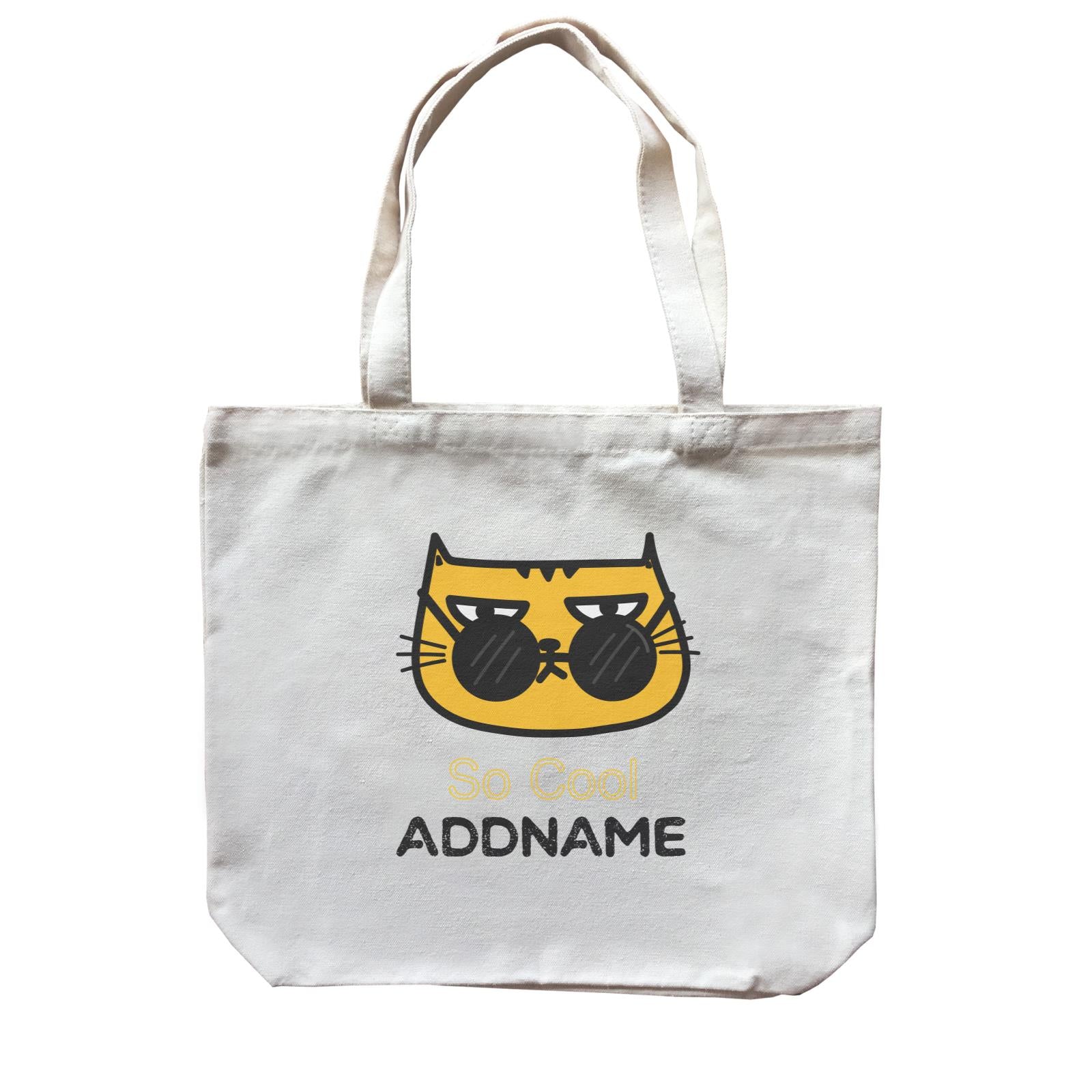 Cute Animals And Friends Series Cool Cat With Sunglasses Addname Canvas Bag