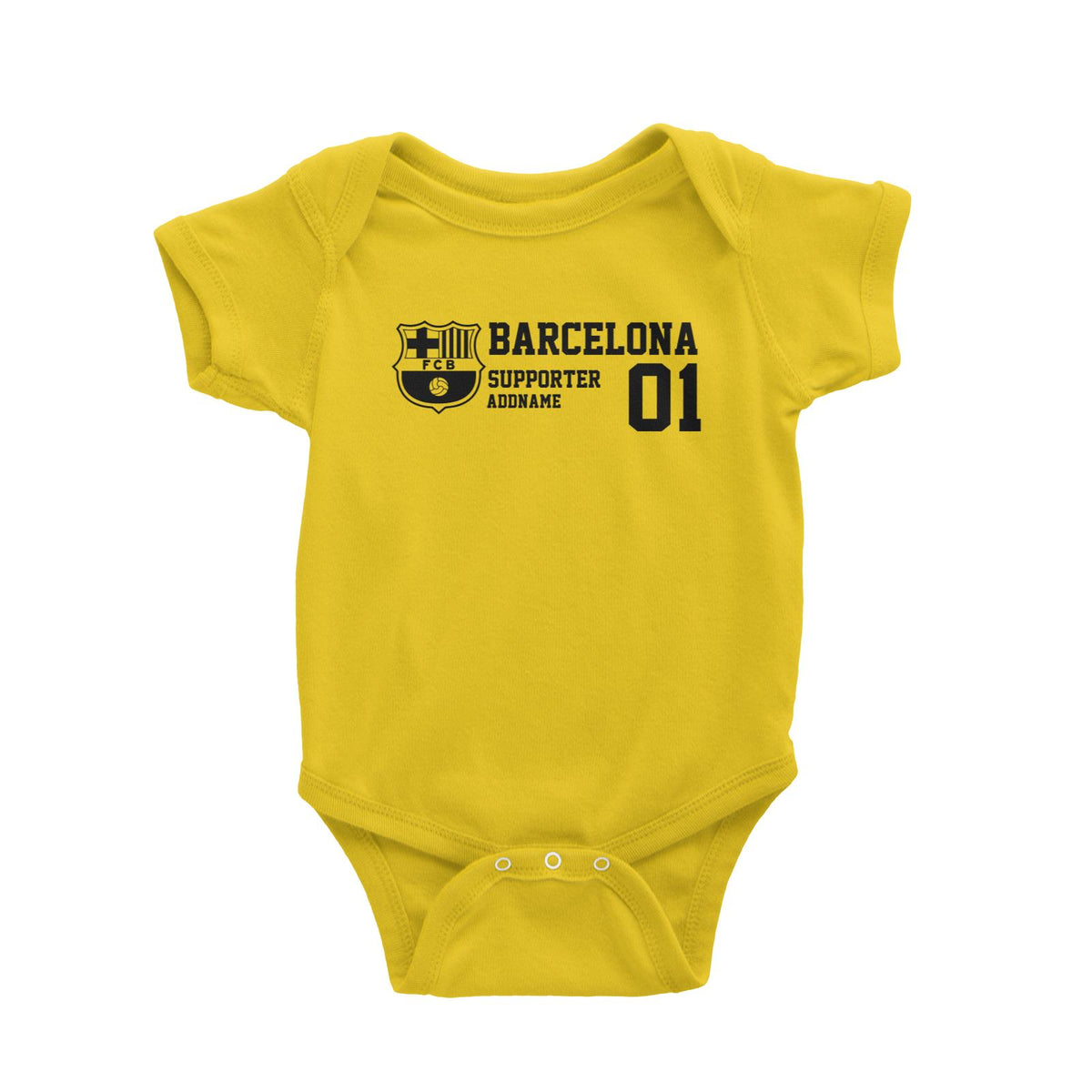 Barcelona Football Supporter Addname Baby Romper