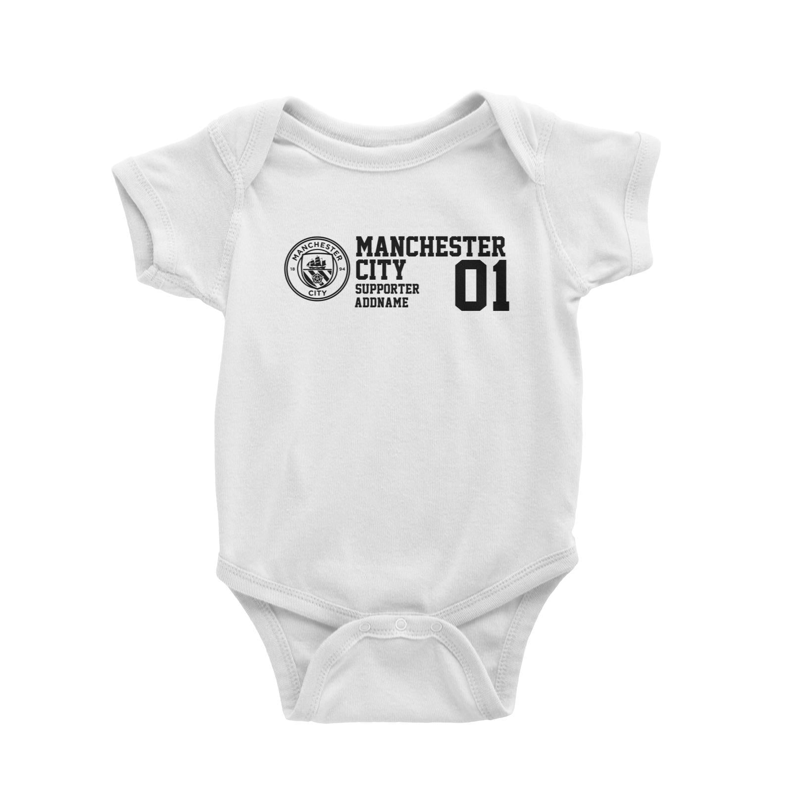 Manchester City Football Supporter Addname Baby Romper