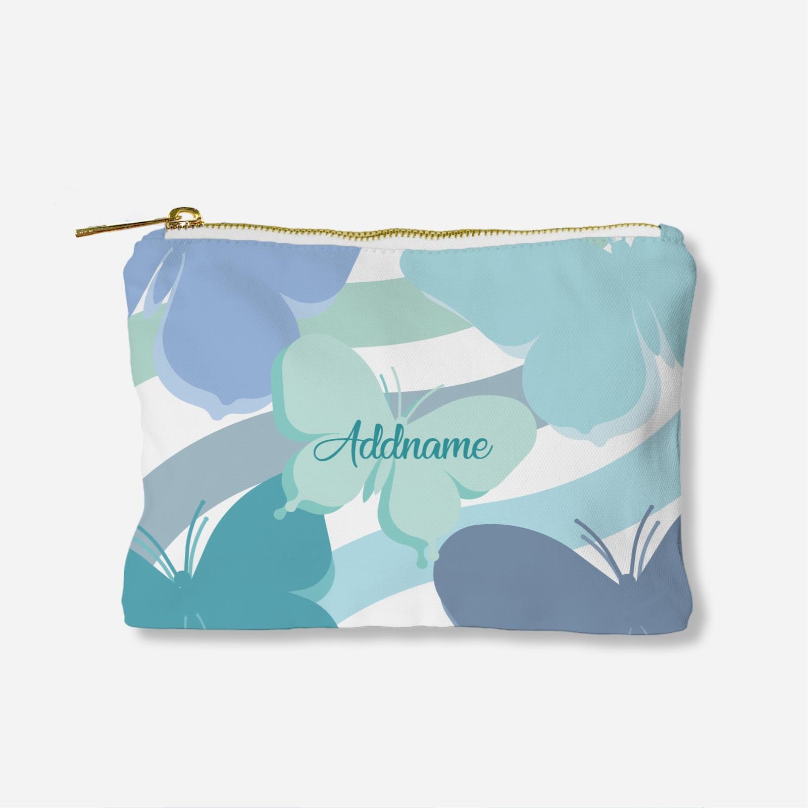 Butterfly Series Full Print Zipper Pouch - Blue