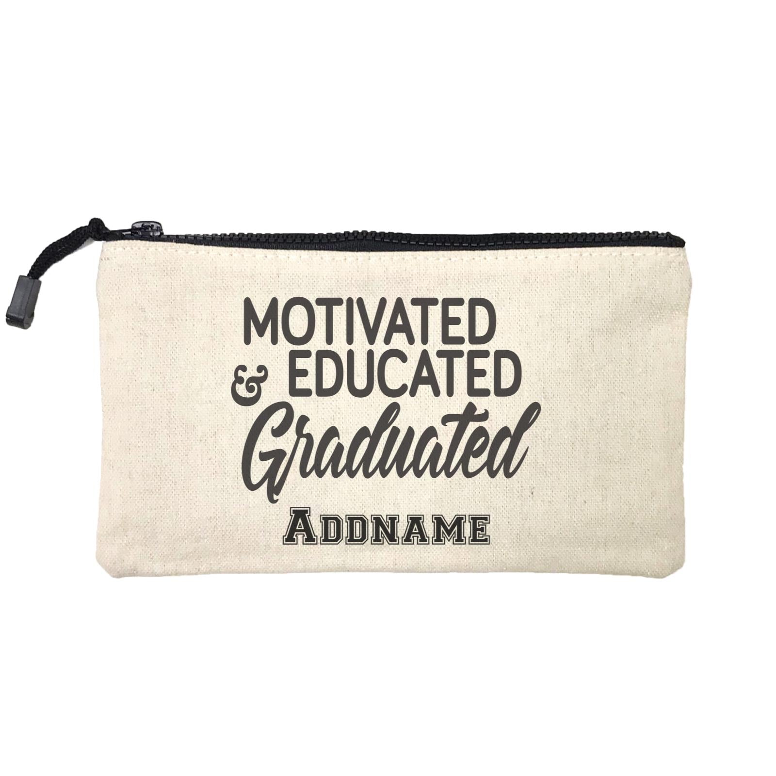 Graduation Series Motivated, Educated, Graduated Mini Accessories Stationery Pouch