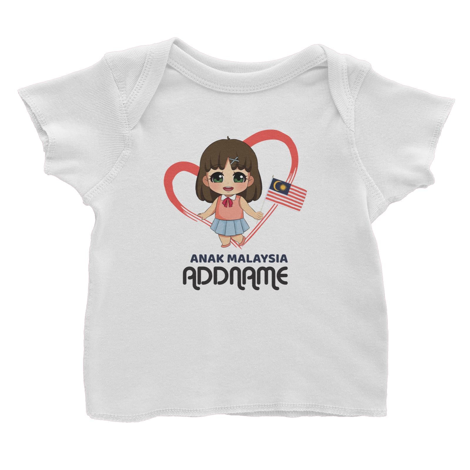 Merdeka Series Anak Malaysia Love Chinese Girl Addname Baby T-Shirt