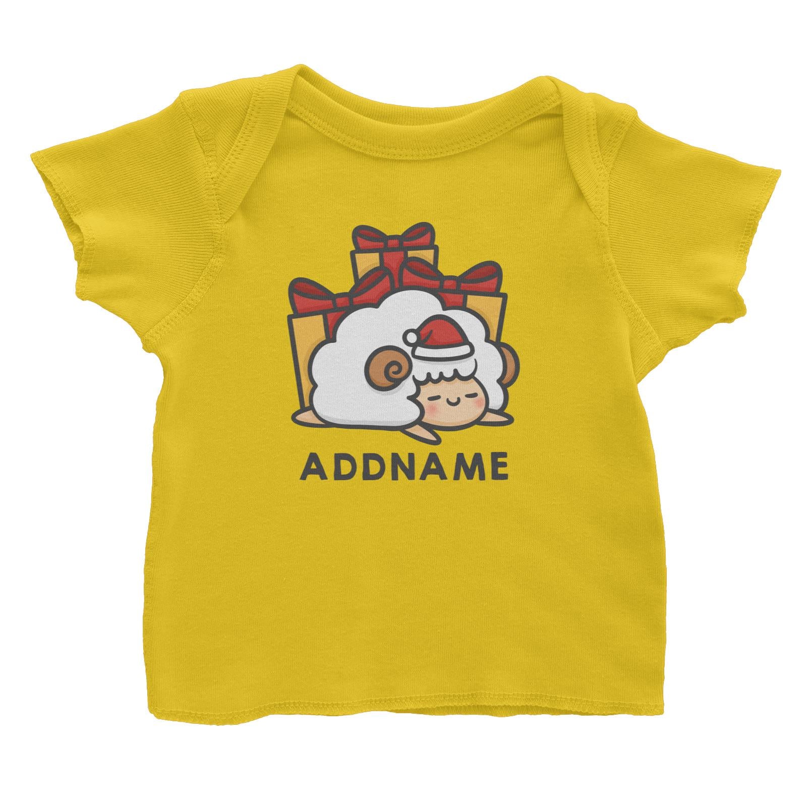 Xmas Cute Sleeping Sheep Addname Accessories Baby T-Shirt