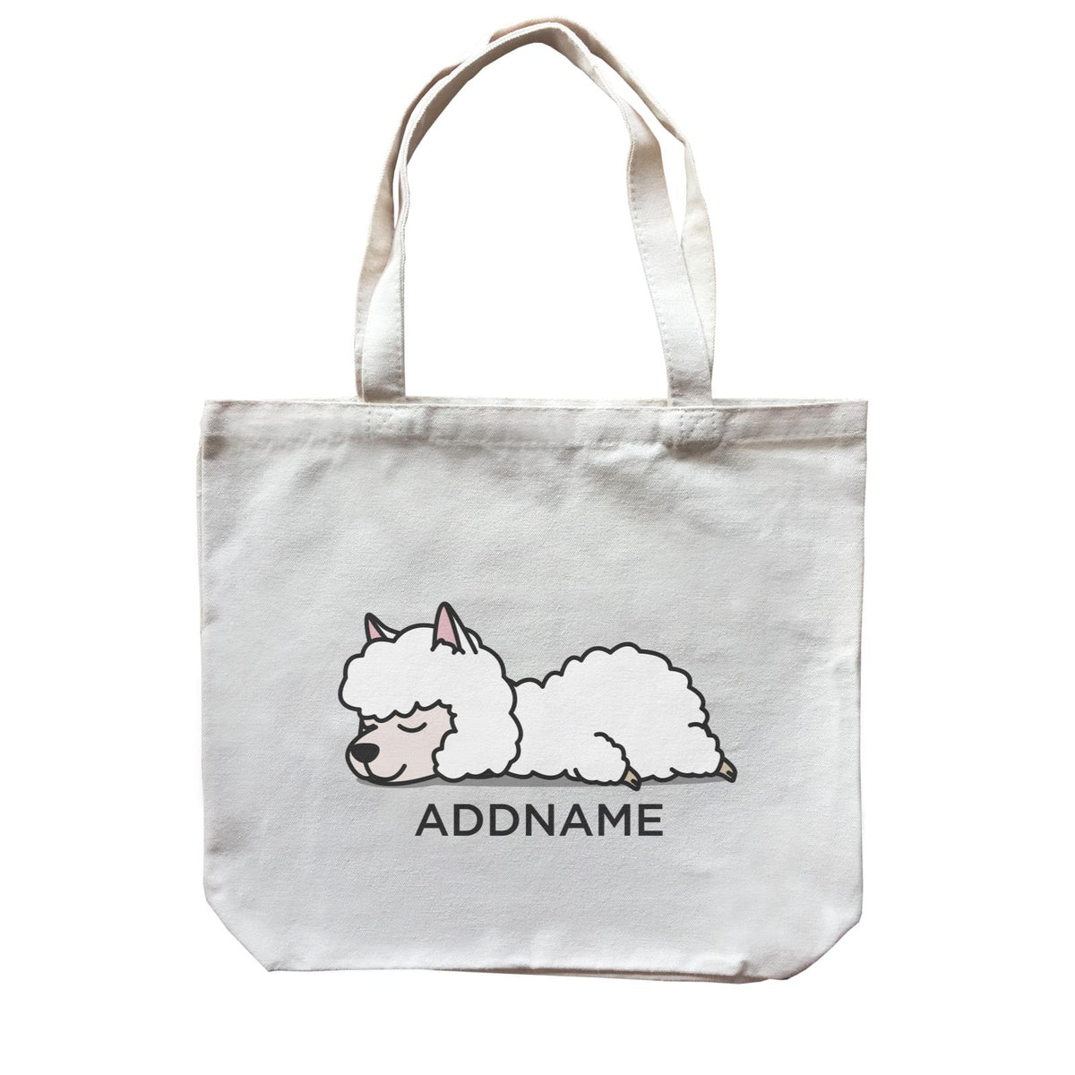 Lazy Alpaca Addname Canvas Bag