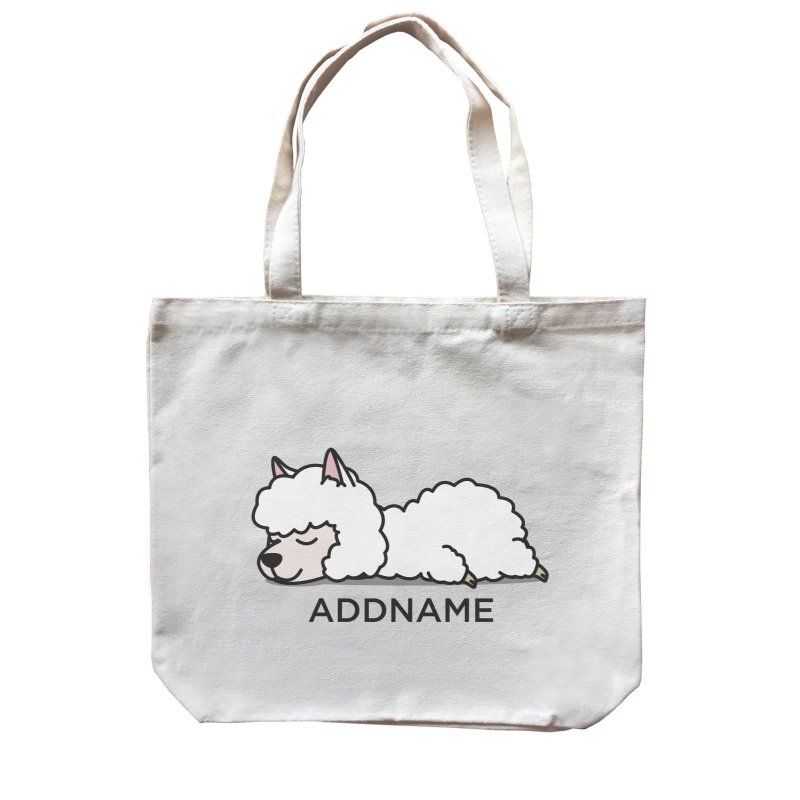 Lazy Alpaca Addname Canvas Bag