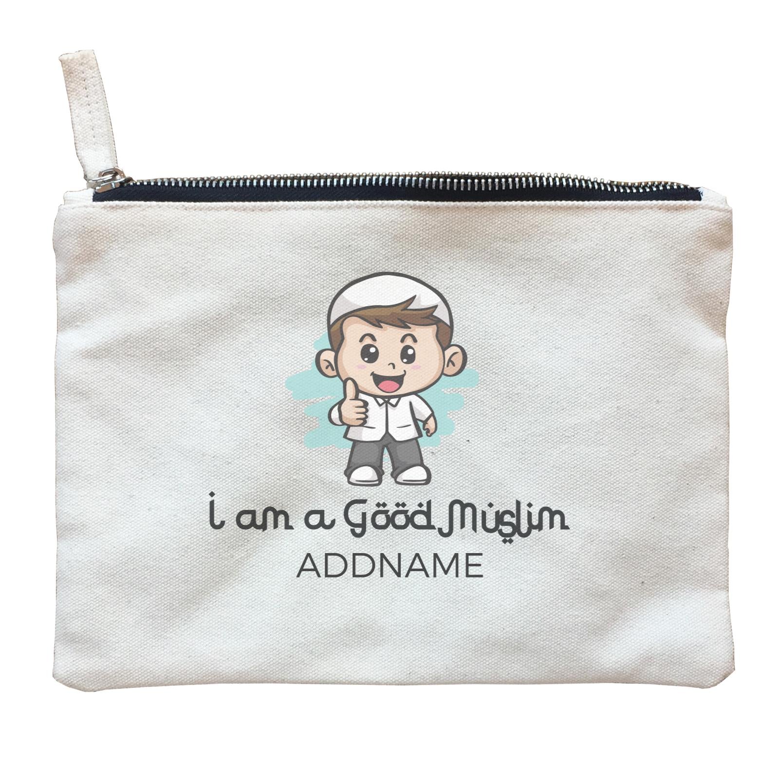 I Am a Good Muslim Thumb Up Boy Addname Zipper Pouch
