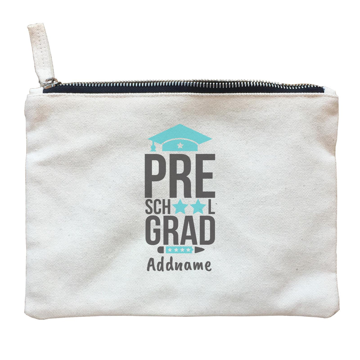 Graduation Series Pre-School Grad Blue Stars Zipper Pouch