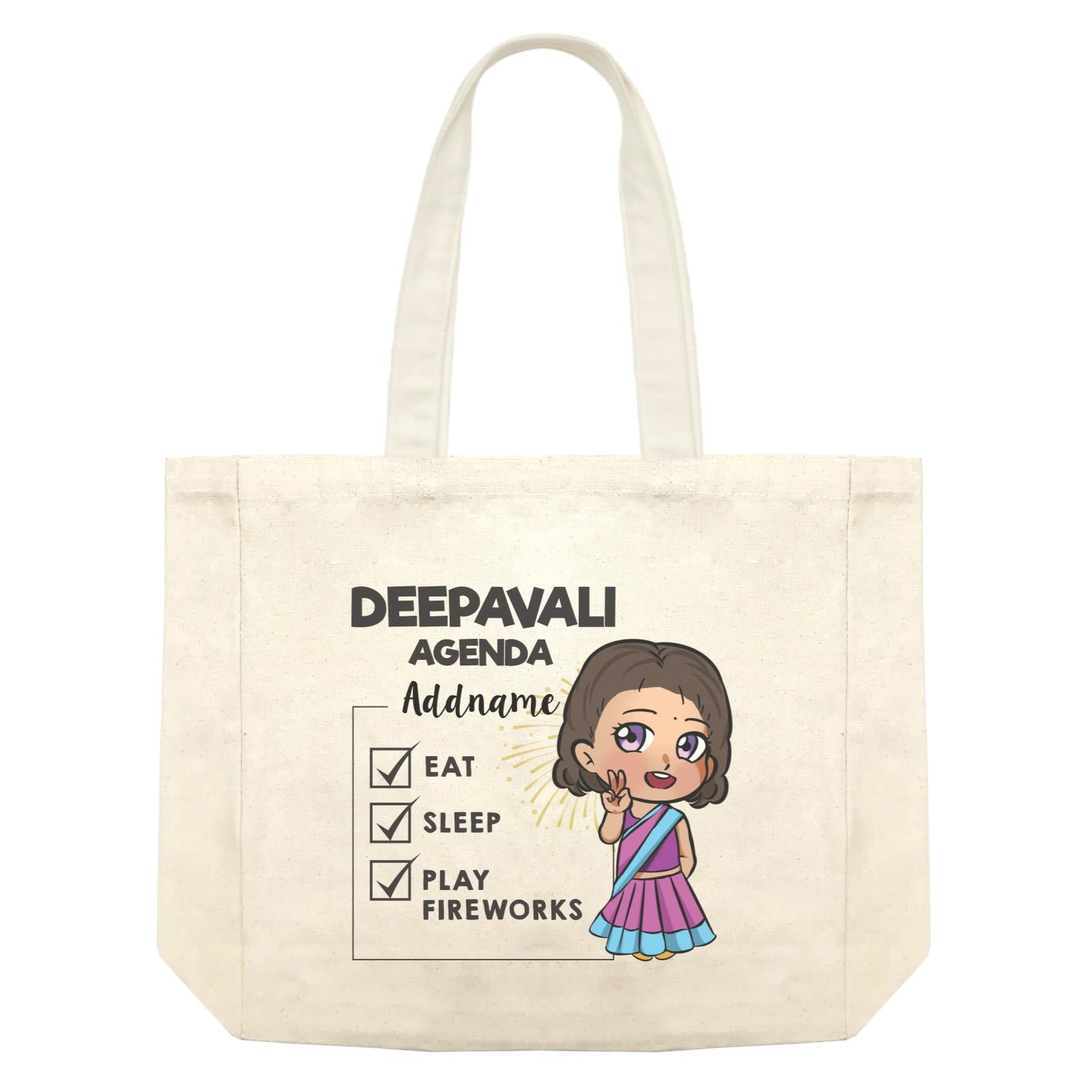Deepavali Chibi Little Girl Agenda Addname Shopping Bag