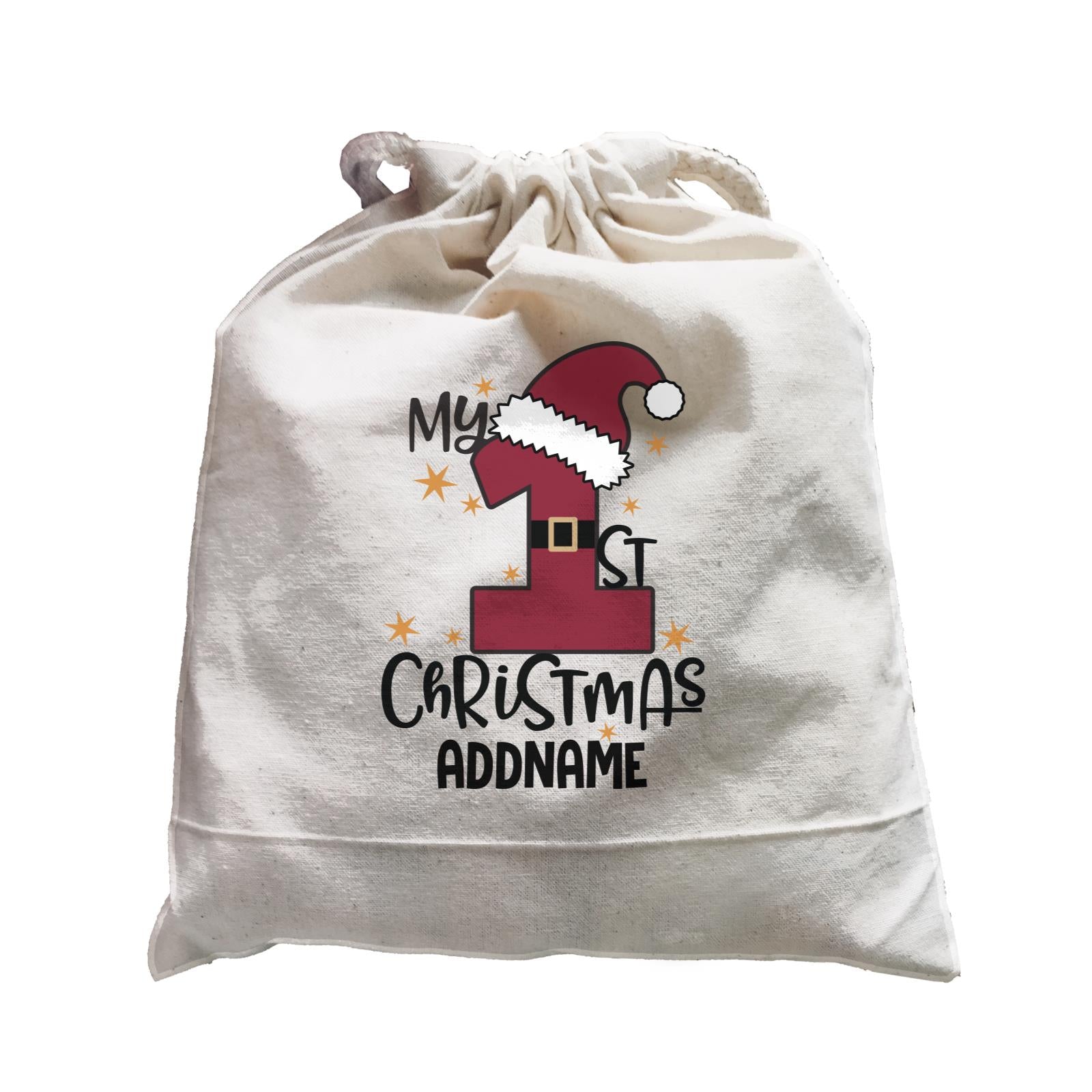 Xmas My 1st Christmas with Santa Hat & Belt Satchel