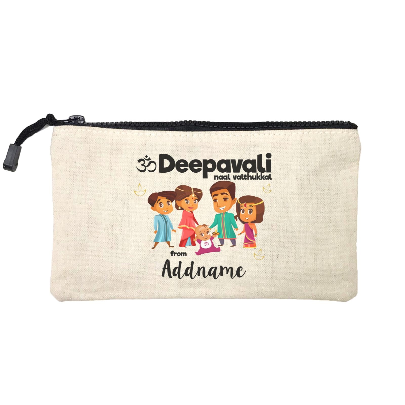 Cute Family Of Five OM Deepavali From Addname Mini Accessories Stationery Pouch