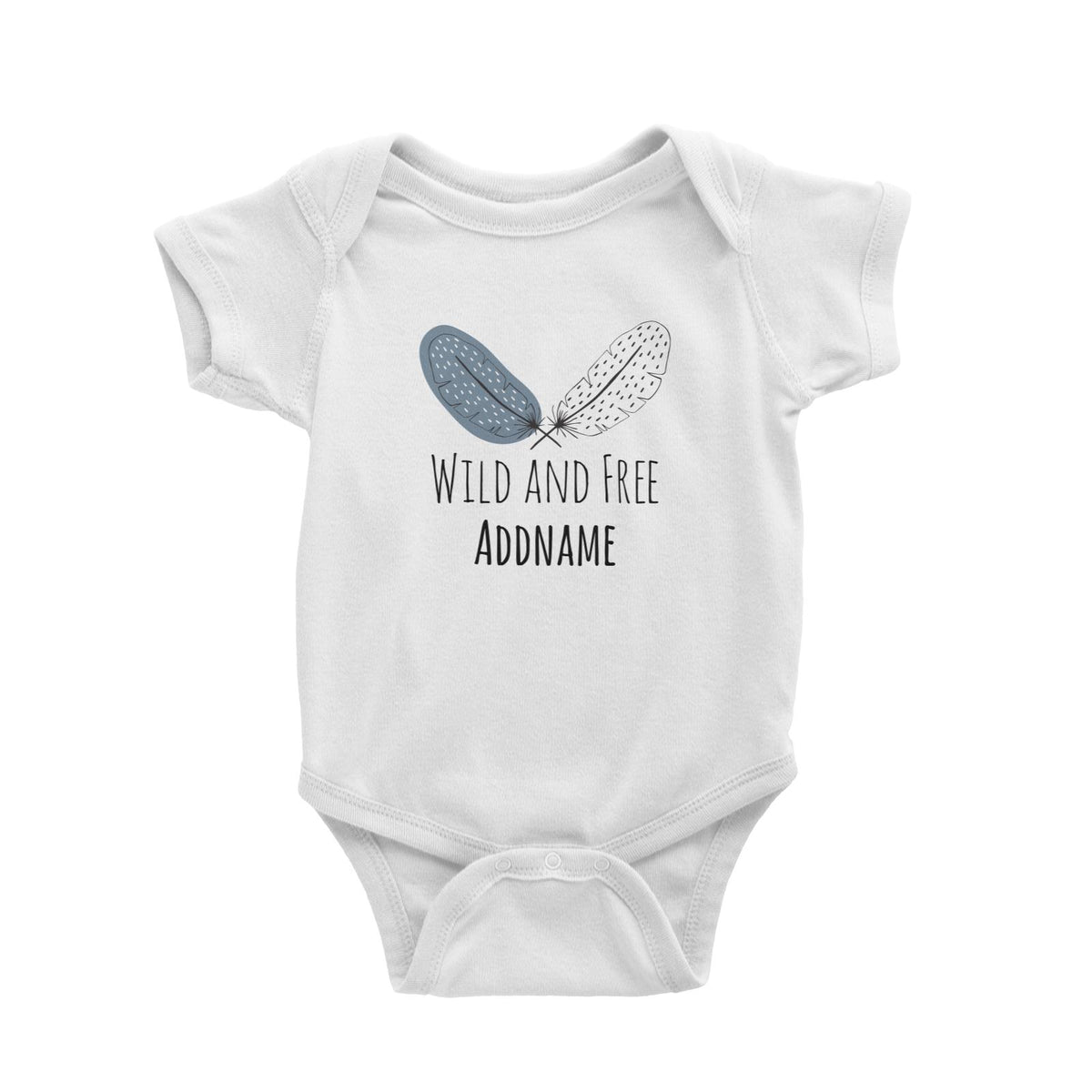 Drawn Newborn Element Wild and Free Addname Baby Romper