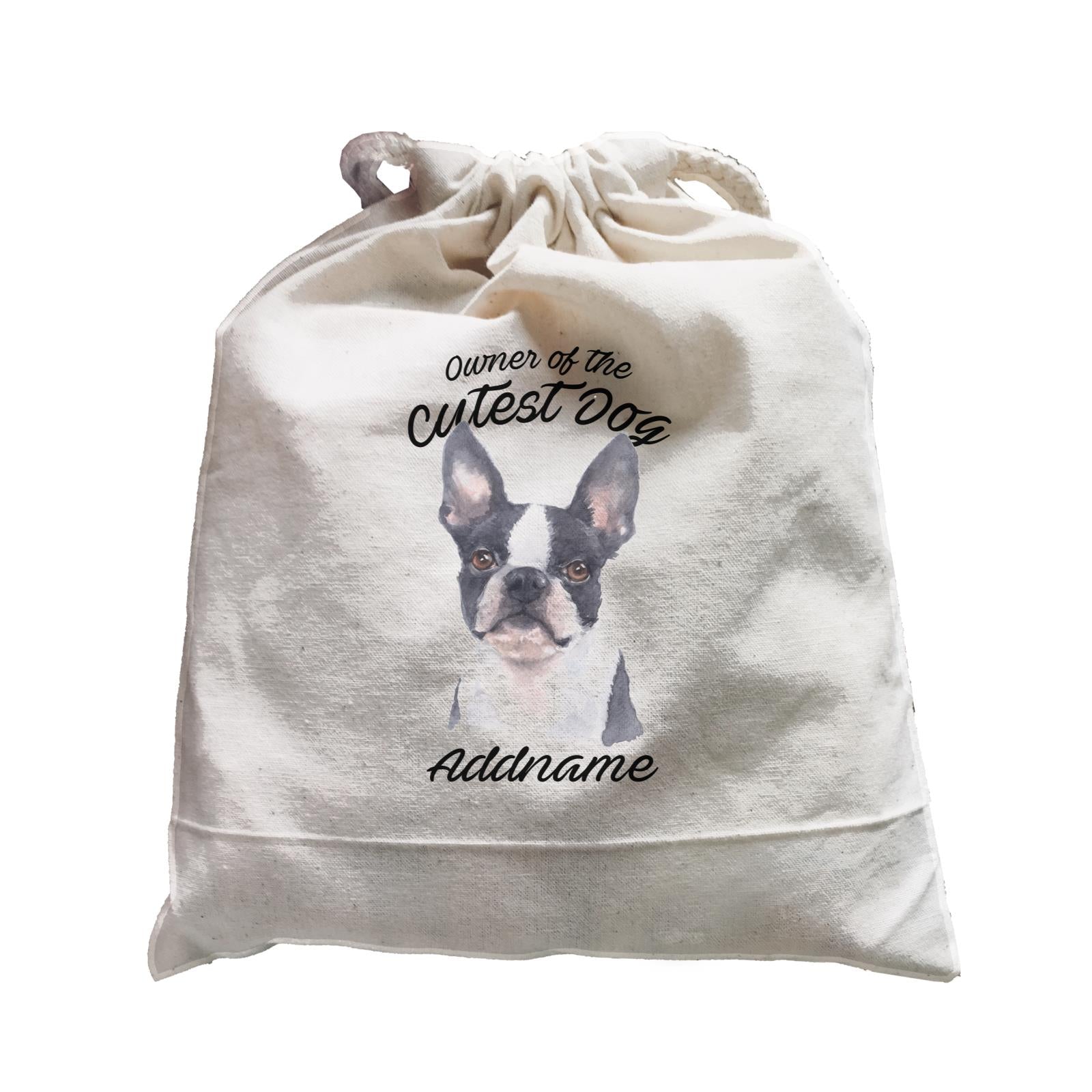 Watercolor Dog Owner Of The Cutest Dog Boston Terrier Addname Satchel