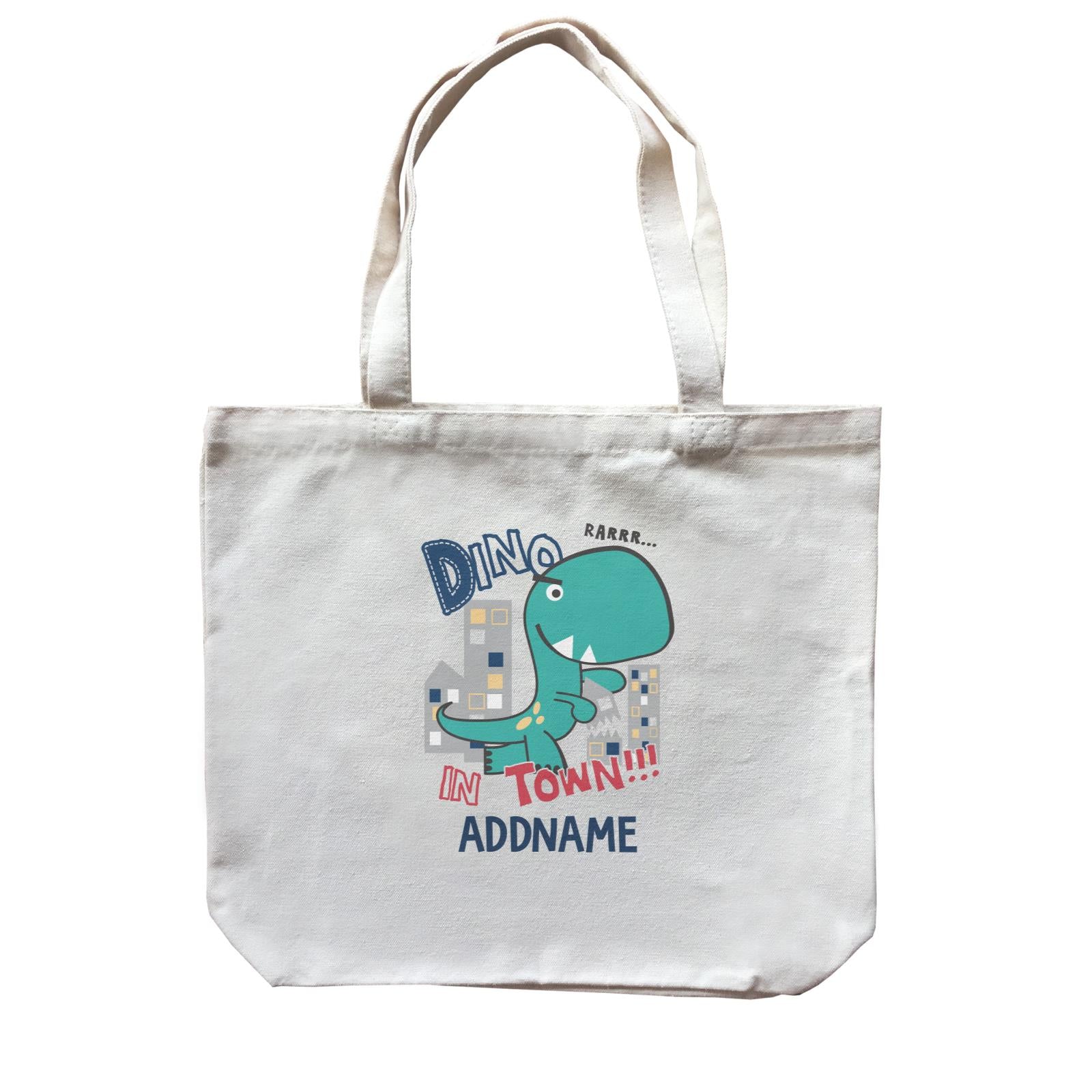 Cool Vibrant Series Dino In Town Addname Canvas Bag