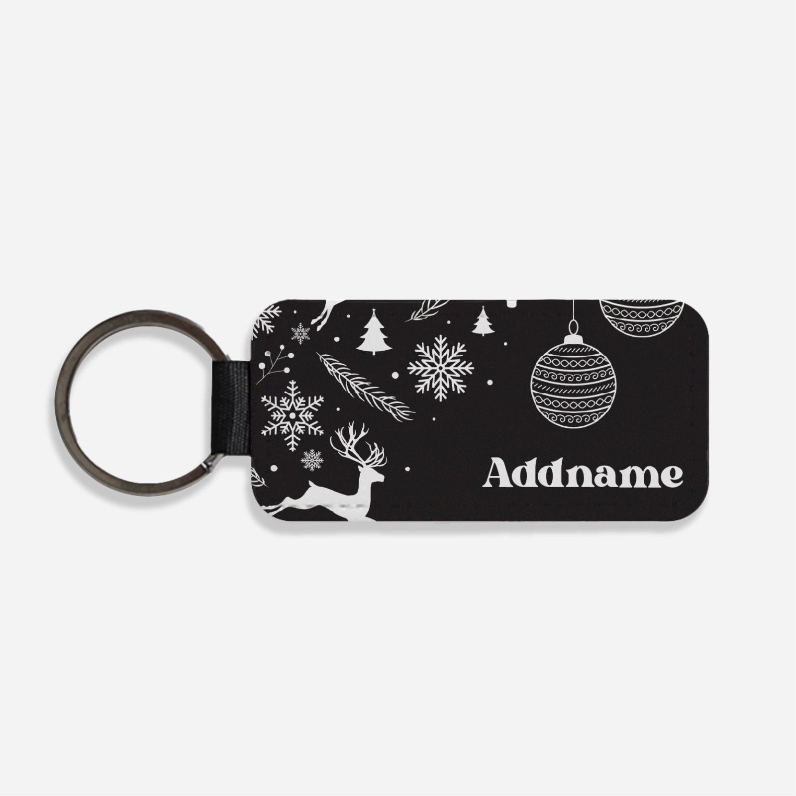 Christmas Series Classic Keychain - Black Jubilant Reindeers