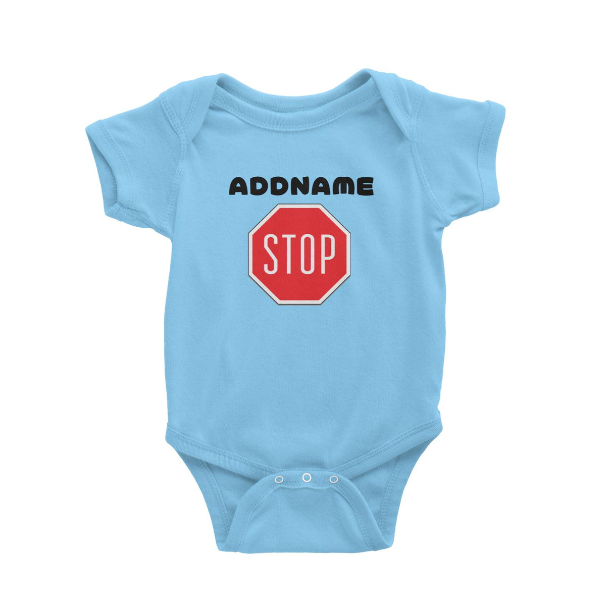 Transportation Stop Sign Addname Baby Romper