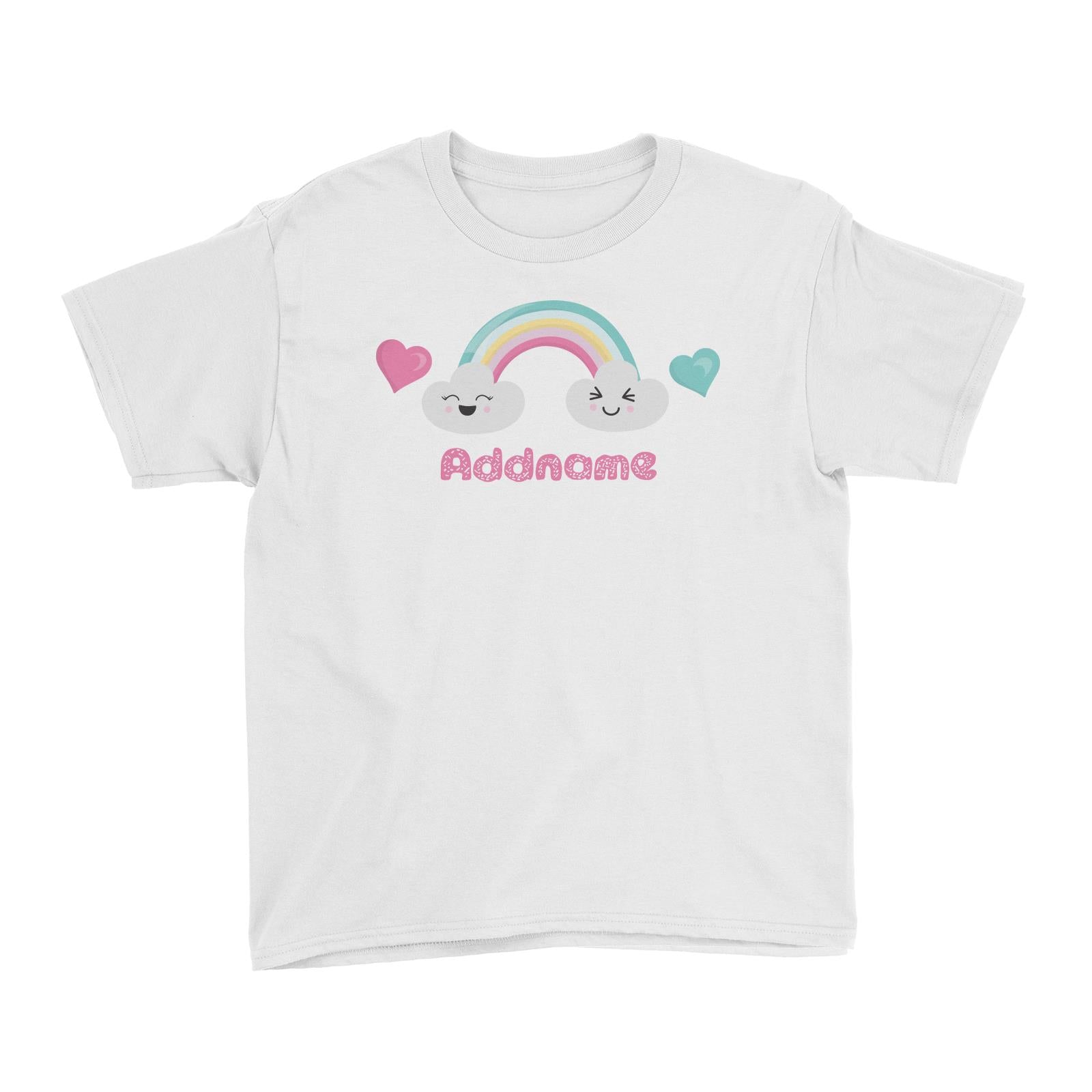 Magical Sweets Rainbow with Clouds Addname Kid's T-Shirt