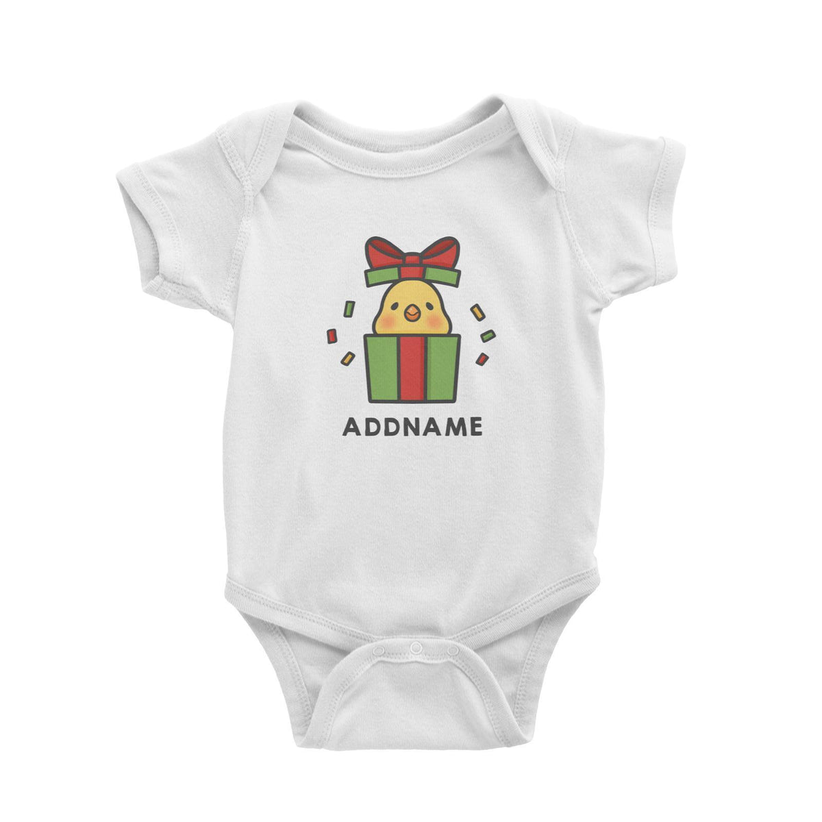 Xmas Cute Chick In Gift Box Addname Accessories Baby Romper
