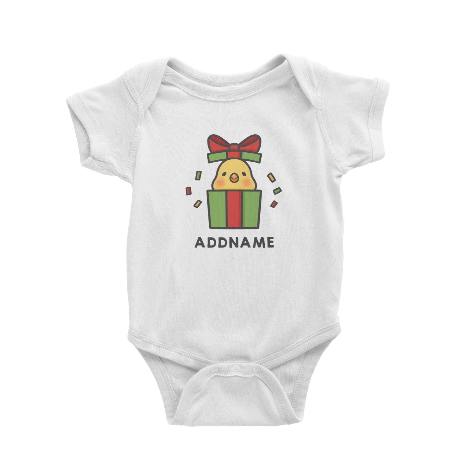 Xmas Cute Chick In Gift Box Addname Accessories Baby Romper