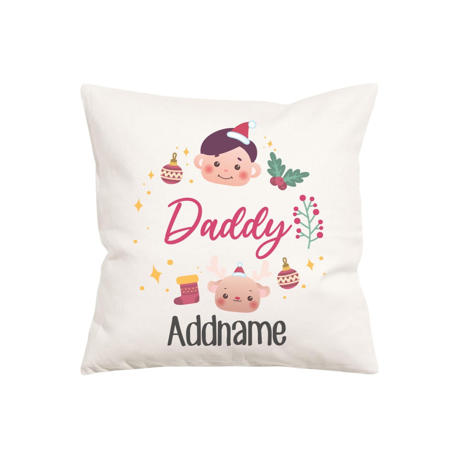Christmas Cute Wreath Daddy PW Cushion