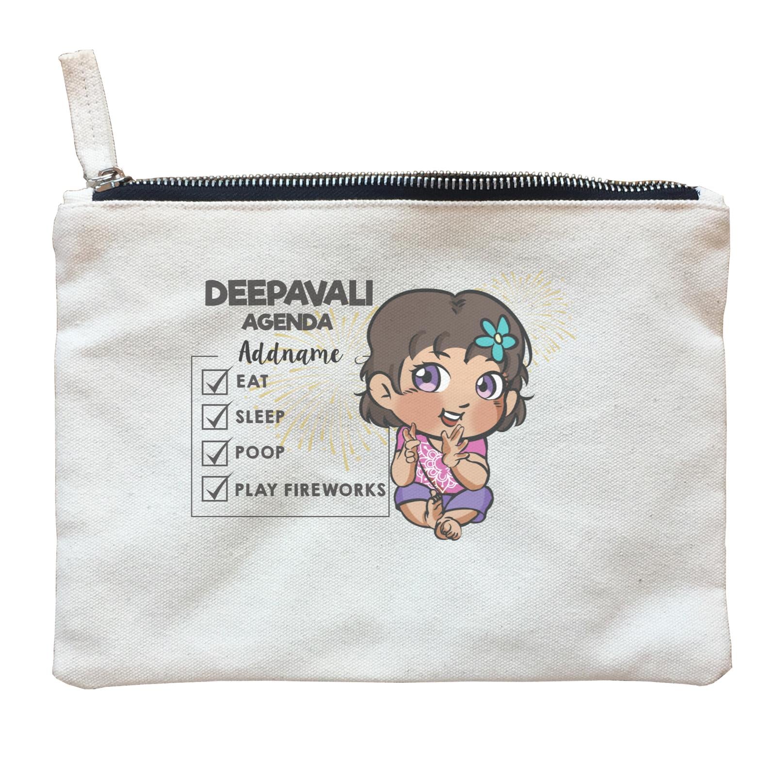 Deepavali Chibi Baby Girl Agenda Addname Zipper Pouch