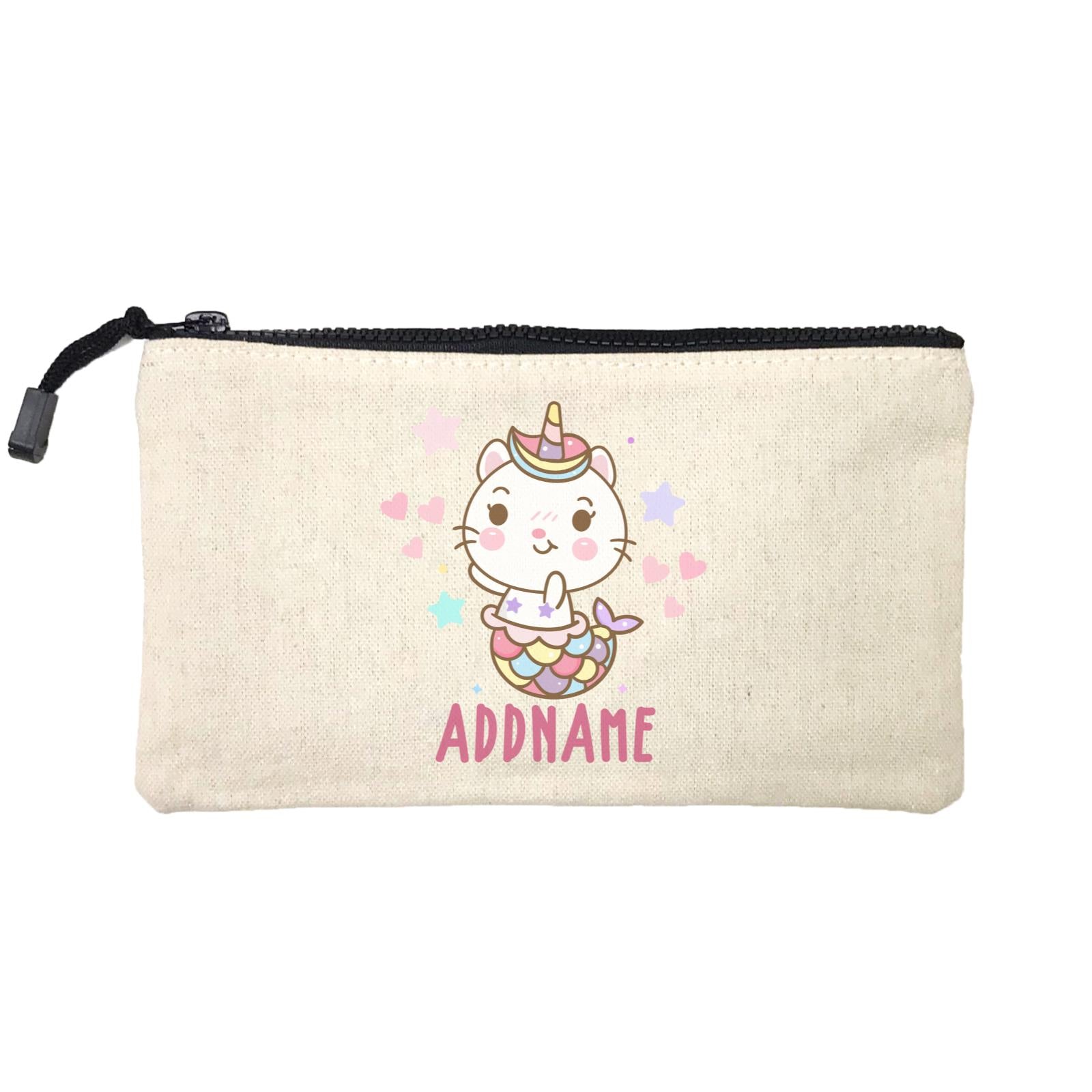 Unicorn And Princess Series Cute Shy Cat Mermaid Addname Mini Accessories Stationery Pouch