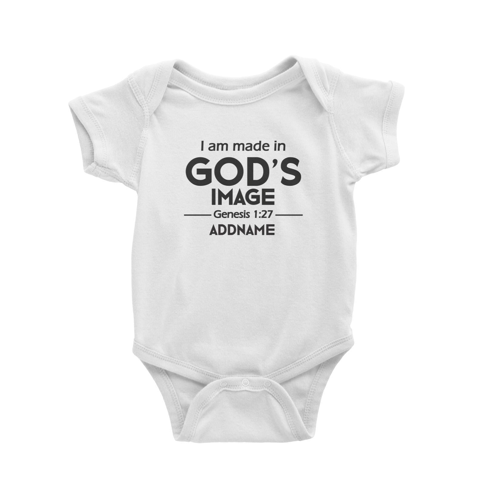 Christian Baby I Am Made in God's Image Genesis 1.27 Addname Baby Romper