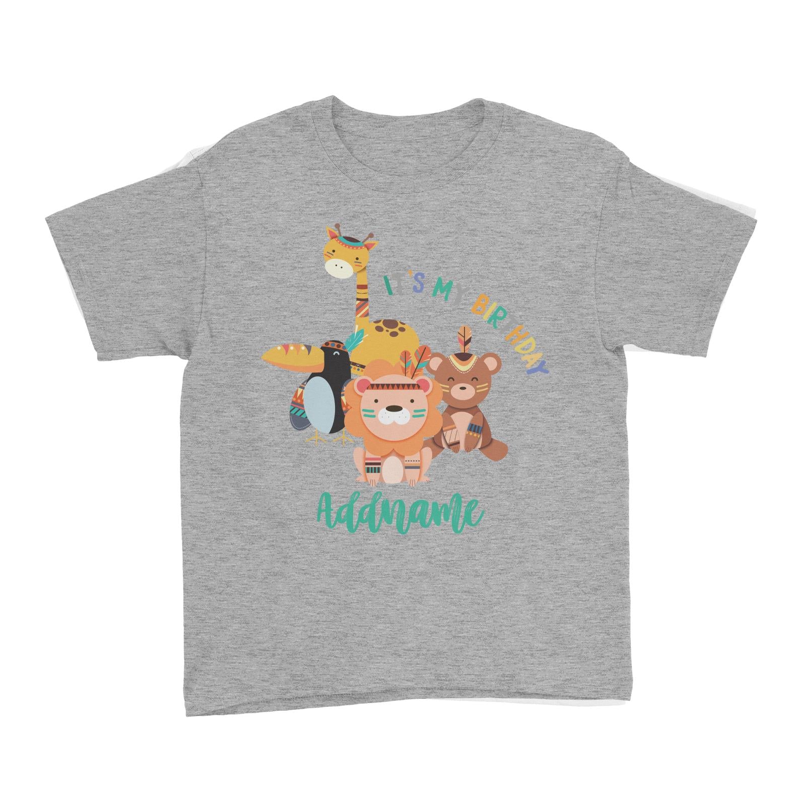 Animal Tribal Birthday Theme Addname Kid's T-Shirt