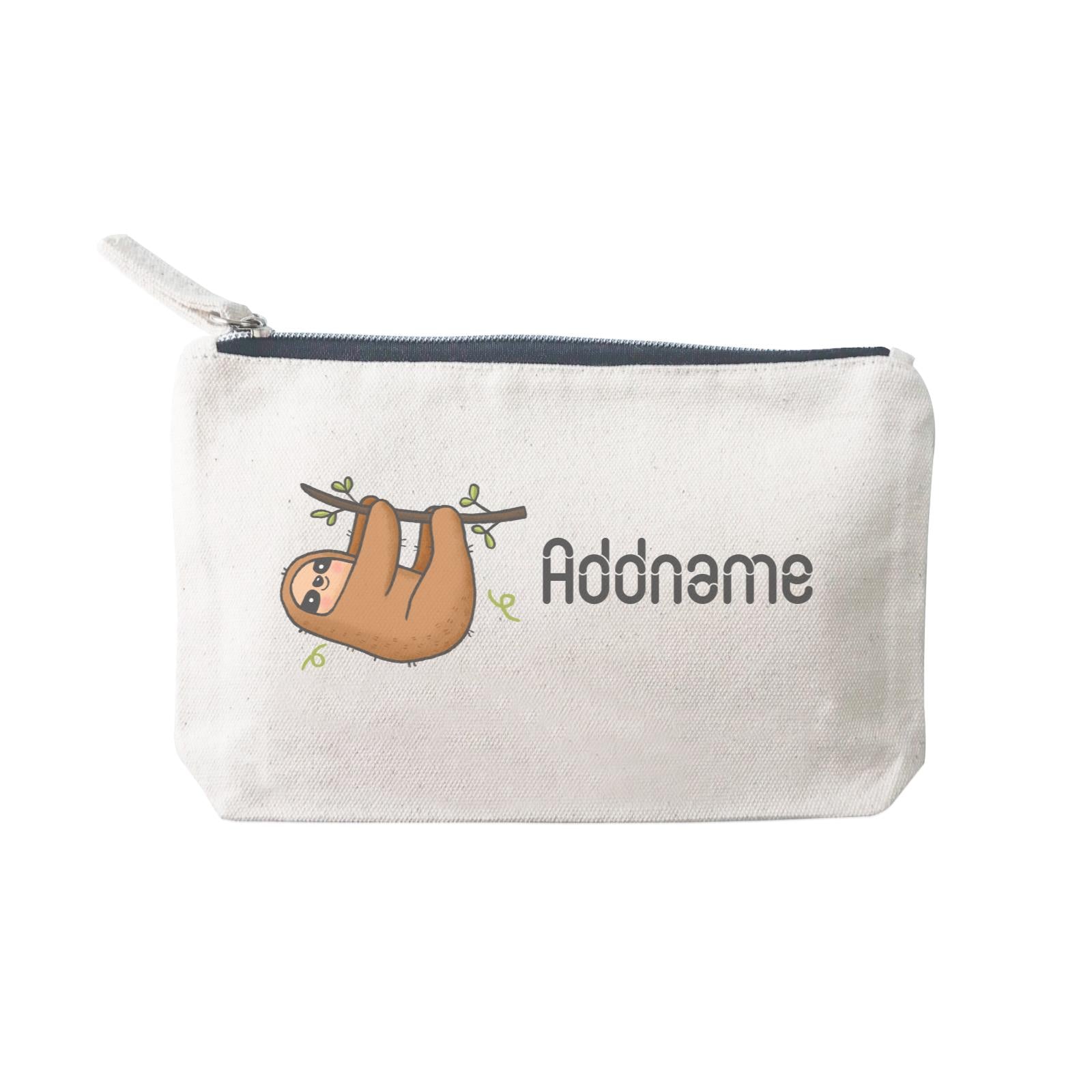 Cute Hand Drawn Style Sloth Addname SP Stationery Pouch 2
