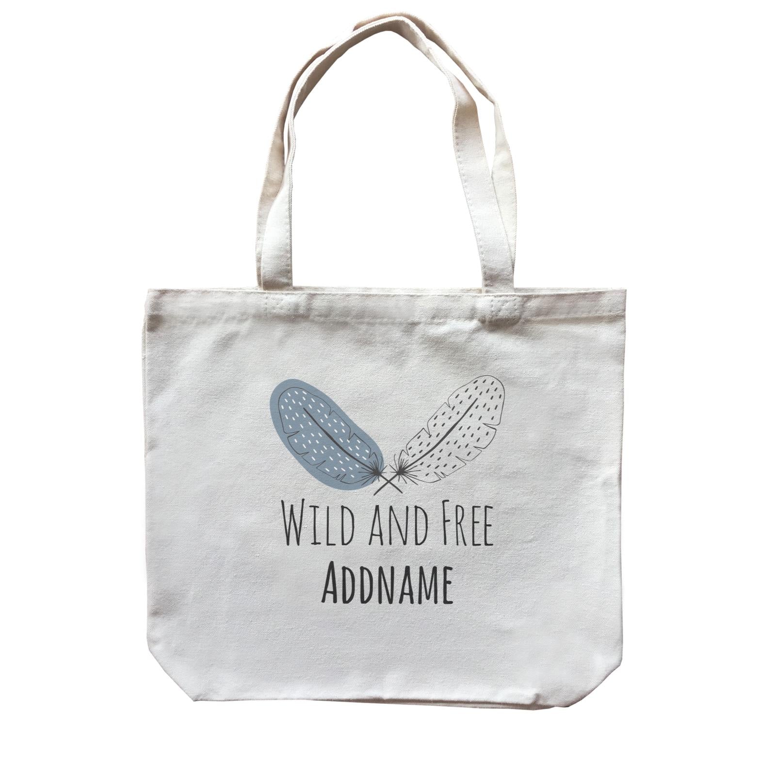 Drawn Newborn Element Wild and Free Addname Canvas Bag