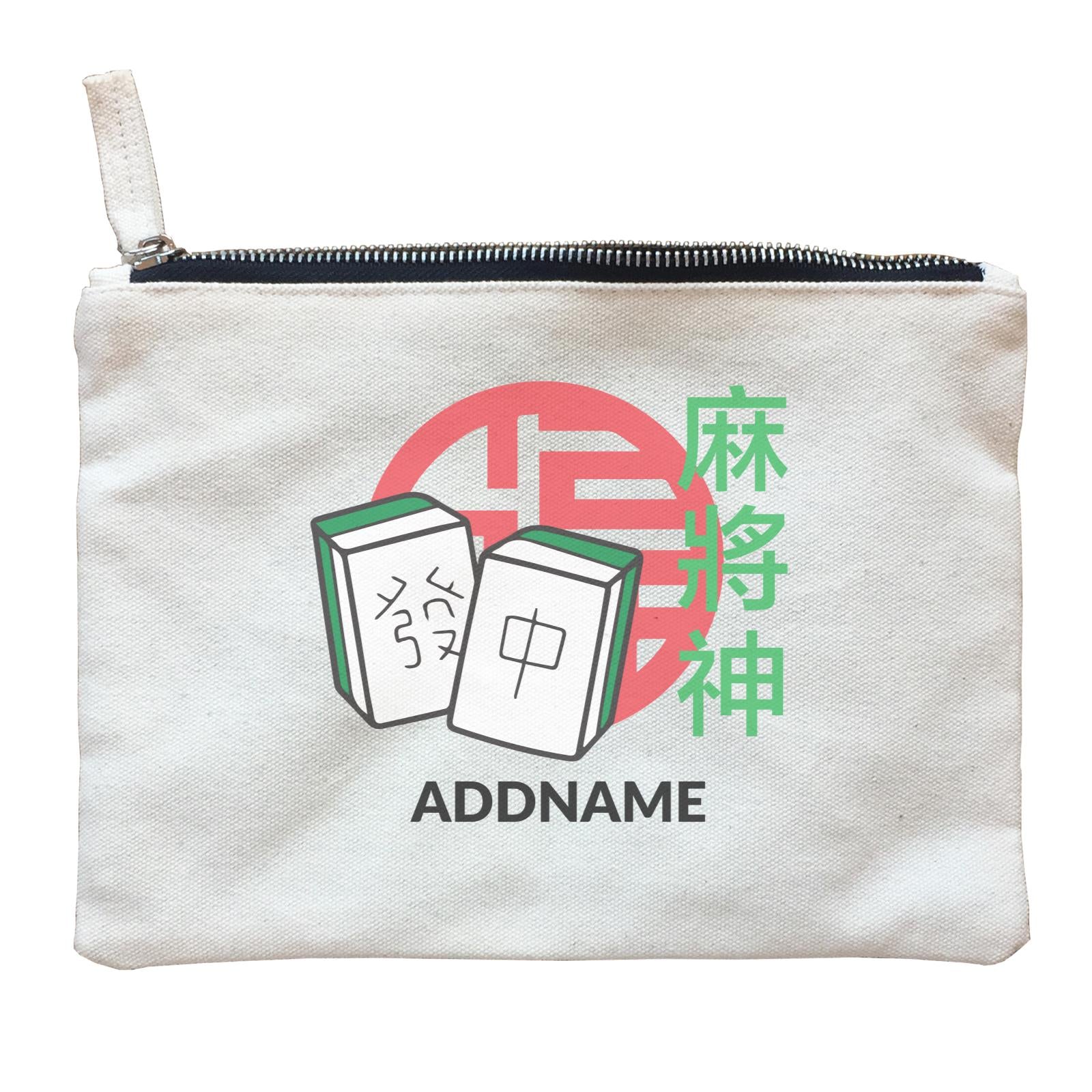 Chinese New Year God of Mahjong Addname Accessories Accessories Zipper Pouch