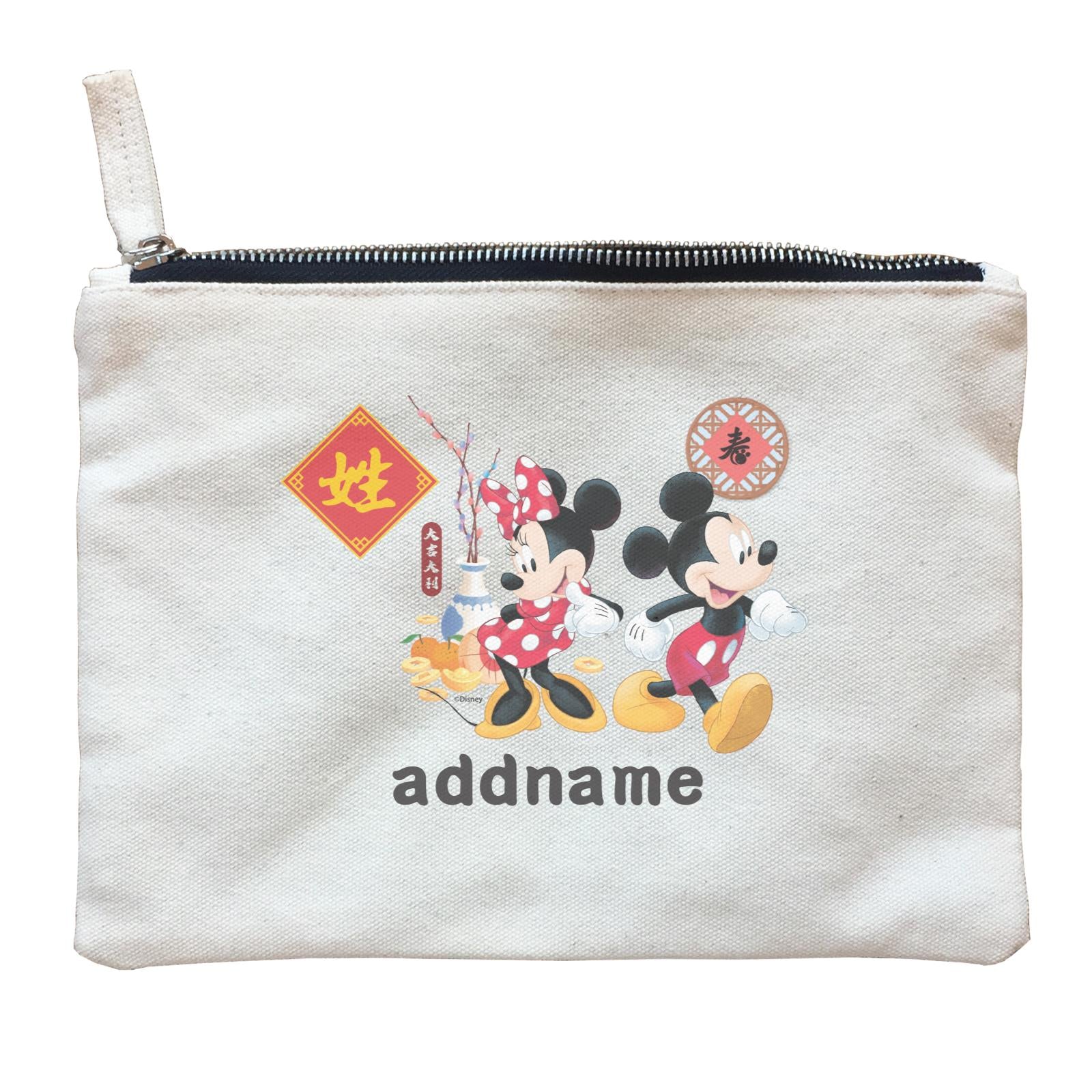 Disney CNY Mickey and Minnie With Prosperity Elements Personalised ZP Zipper Pouch
