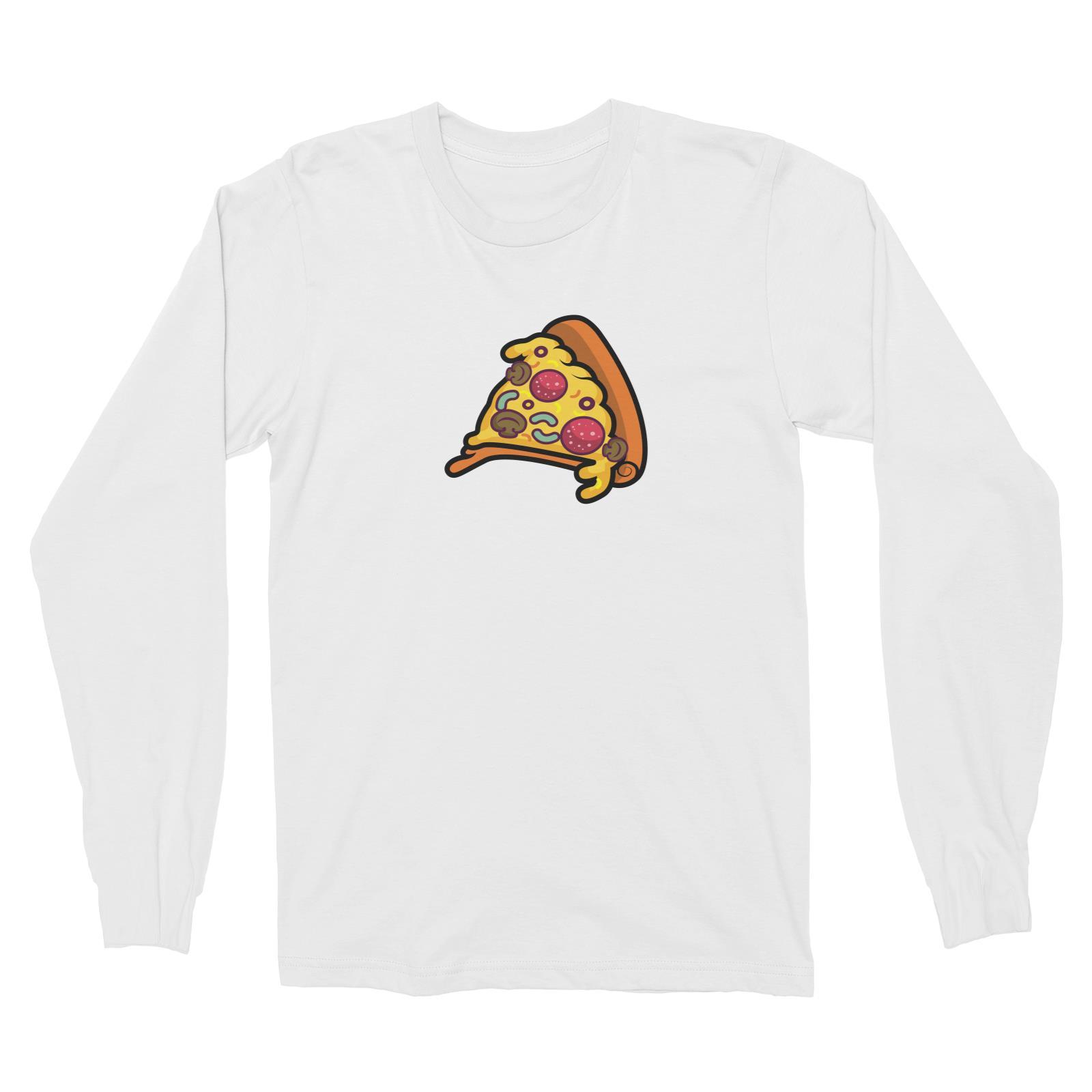 Fast Food Pizza Slice Long Sleeve Unisex T-Shirt  Matching Family Comic Cartoon