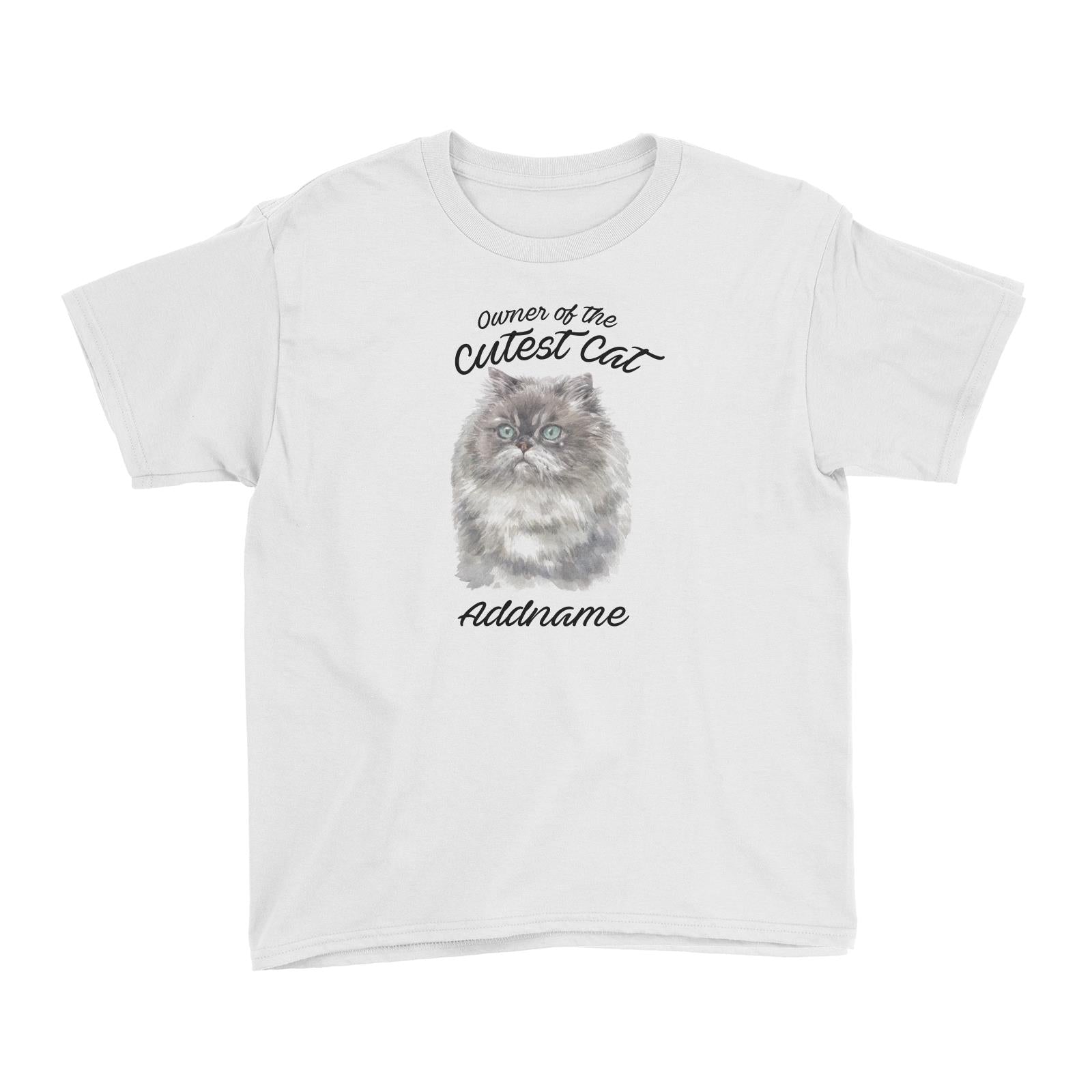 Watercolor Owner Of The Cutest Cat Himalayan Addname Kid's T-Shirt