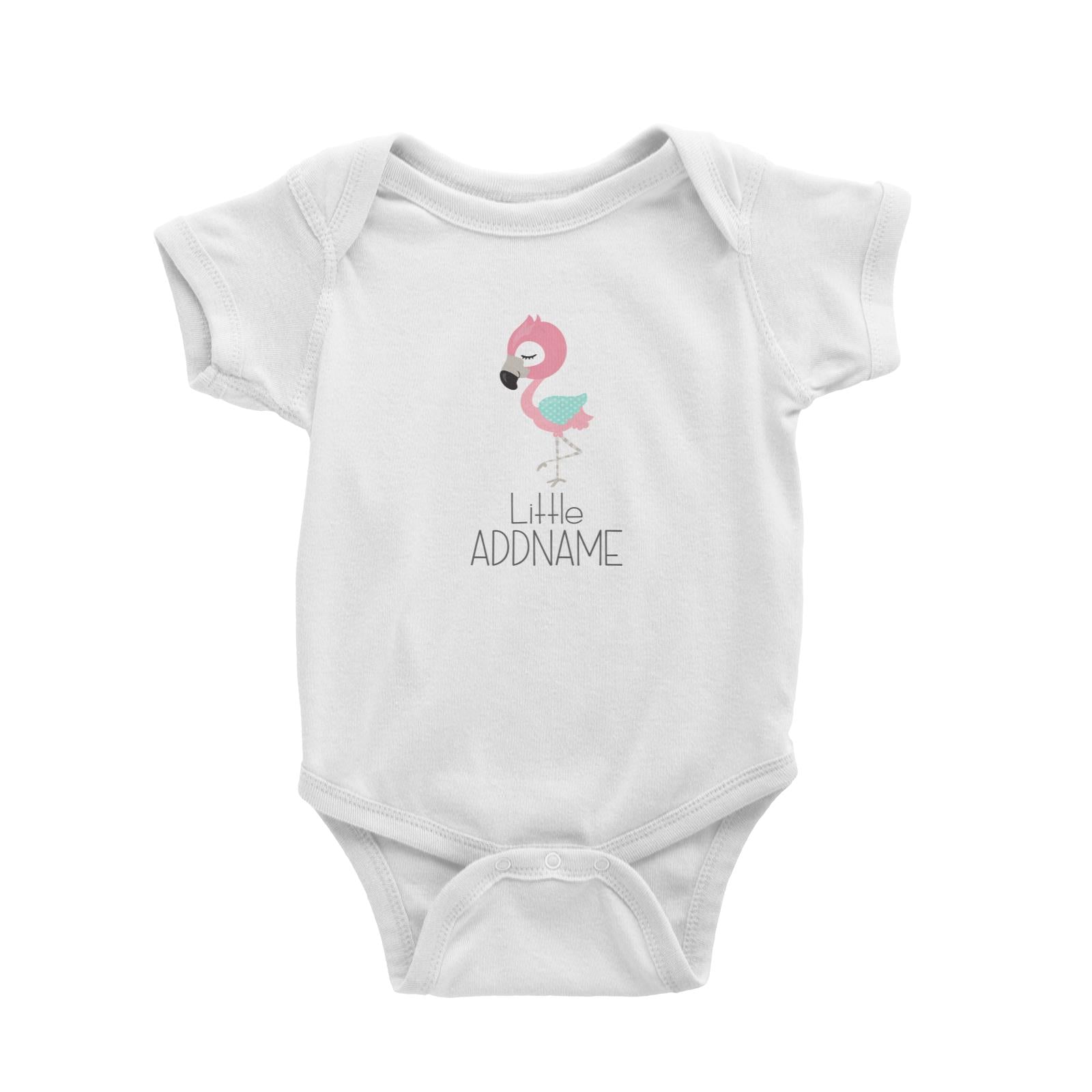 Nursery Animals Little Flamingo Addname White Baby Romper
